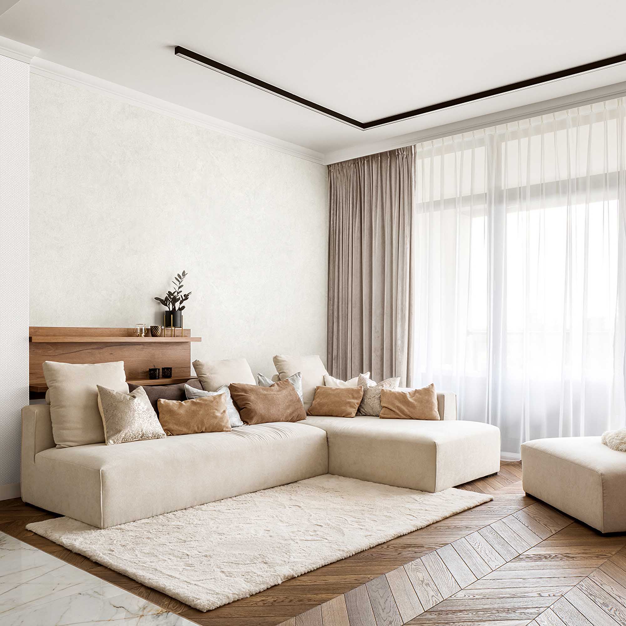 Textured Wallpaper Plastered|Grunge|Abstract in Ivory