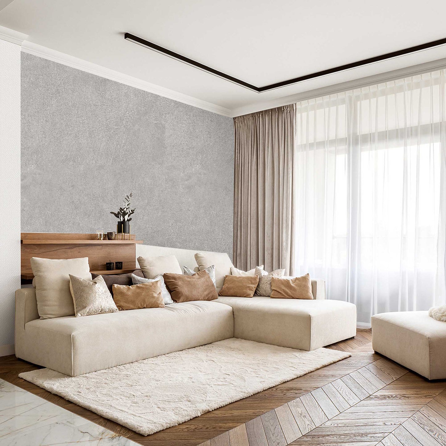 Textured Wallpaper Plastered|Grunge|Abstract in Grey