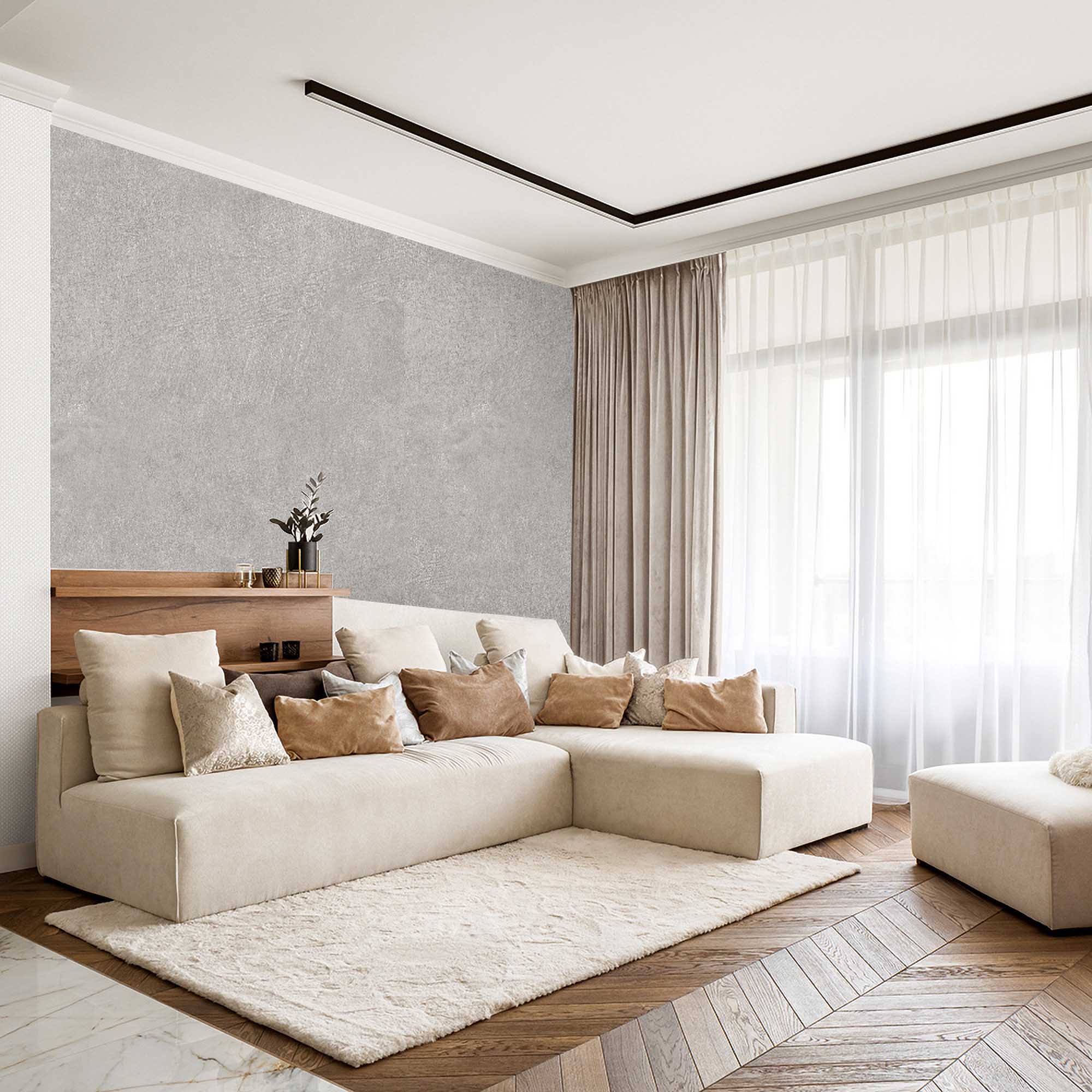 Textured Wallpaper Plastered|Grunge|Abstract in Grey