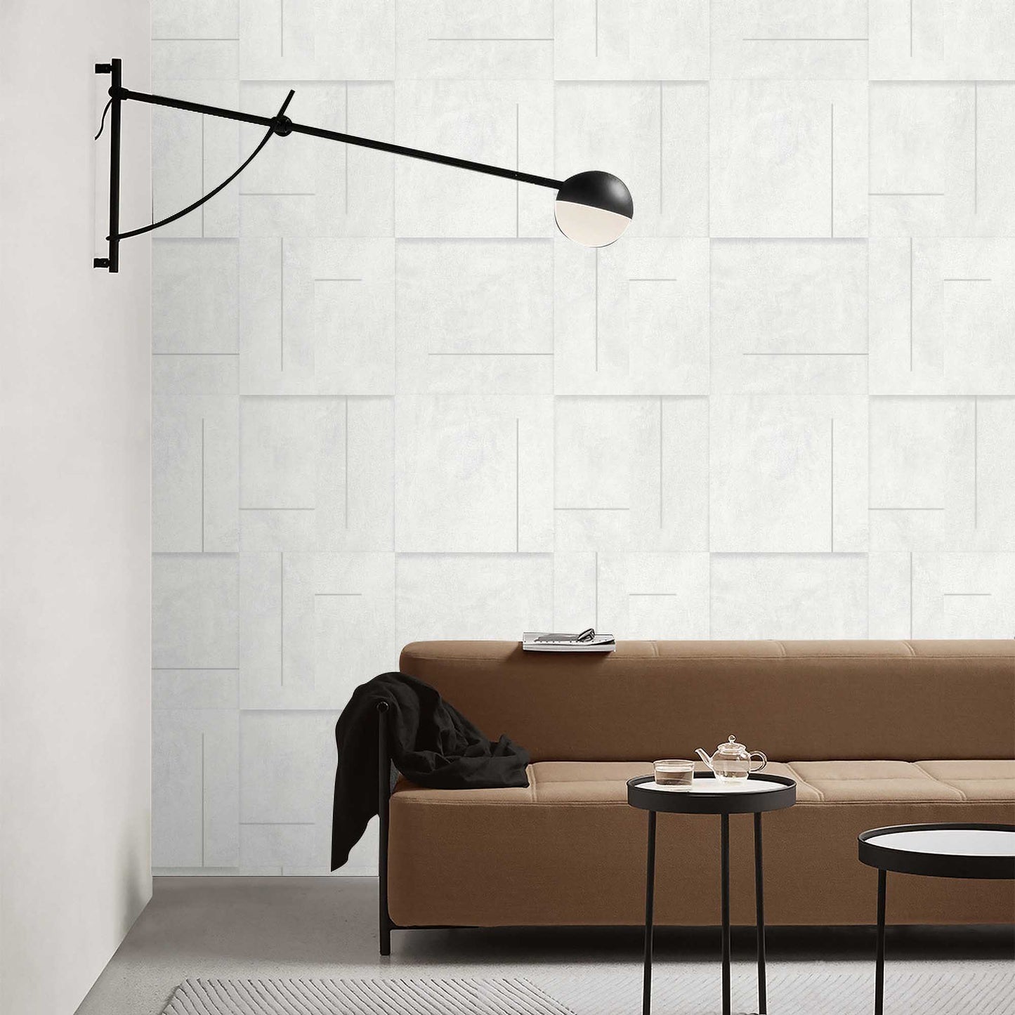 Textured Wallpaper Stone|Abstract in Light Grey