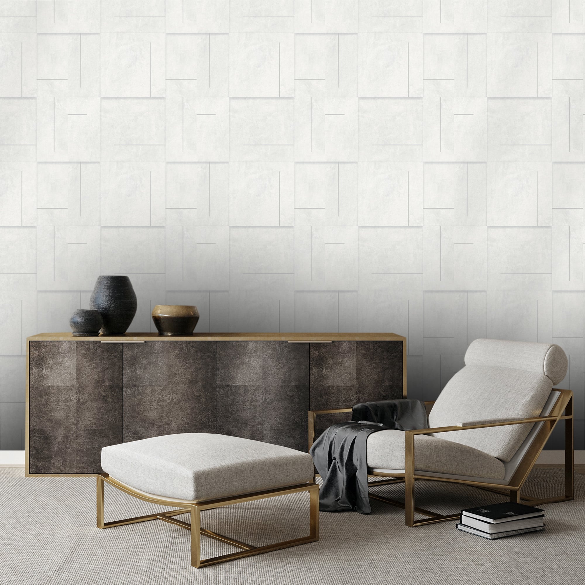 Textured Wallpaper Stone|Abstract in Light Grey