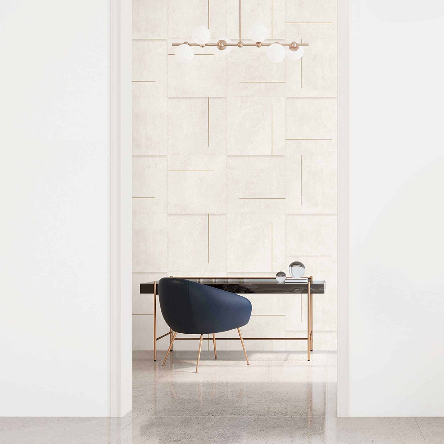 Textured Wallpaper Stone|Abstract in Ivory