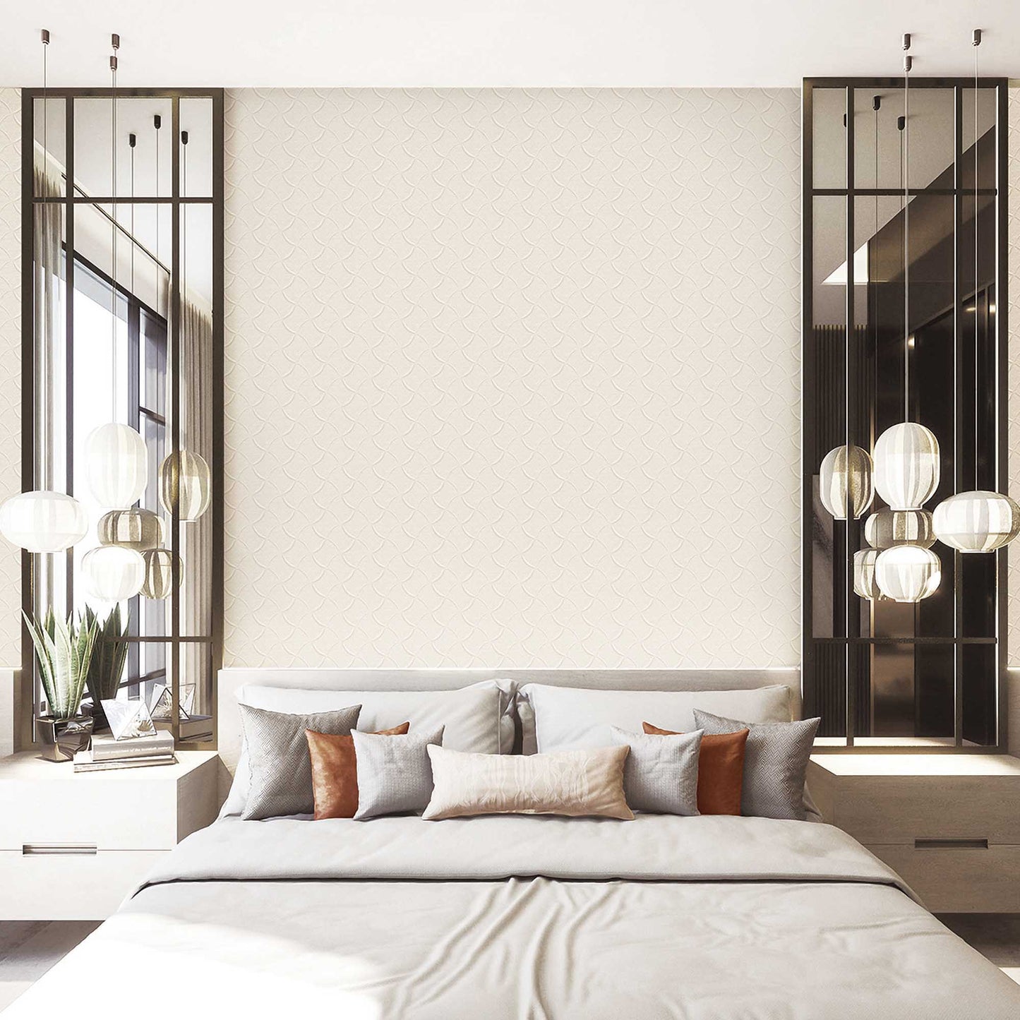 Textured Wallpaper Stone|Abstract in Ivory