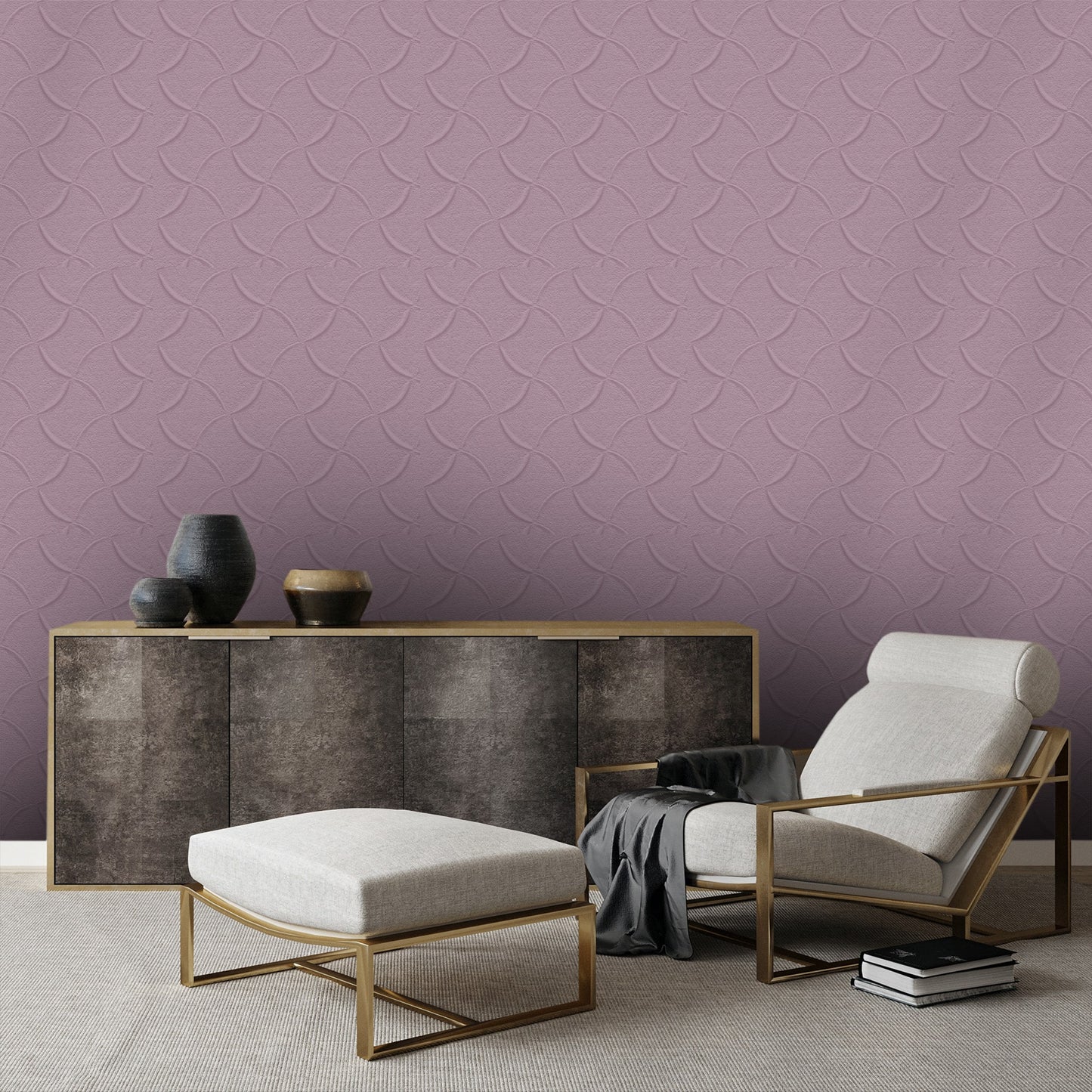 Textured Wallpaper Stone|Abstract in Mauve|Purple