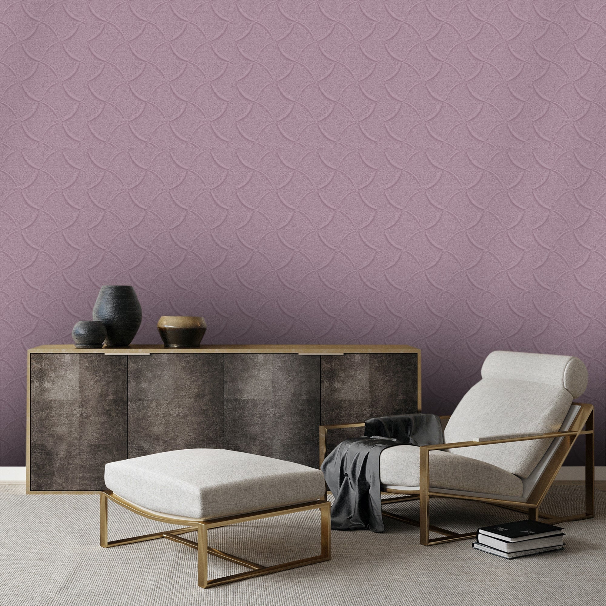 Textured Wallpaper Stone|Abstract in Mauve|Purple