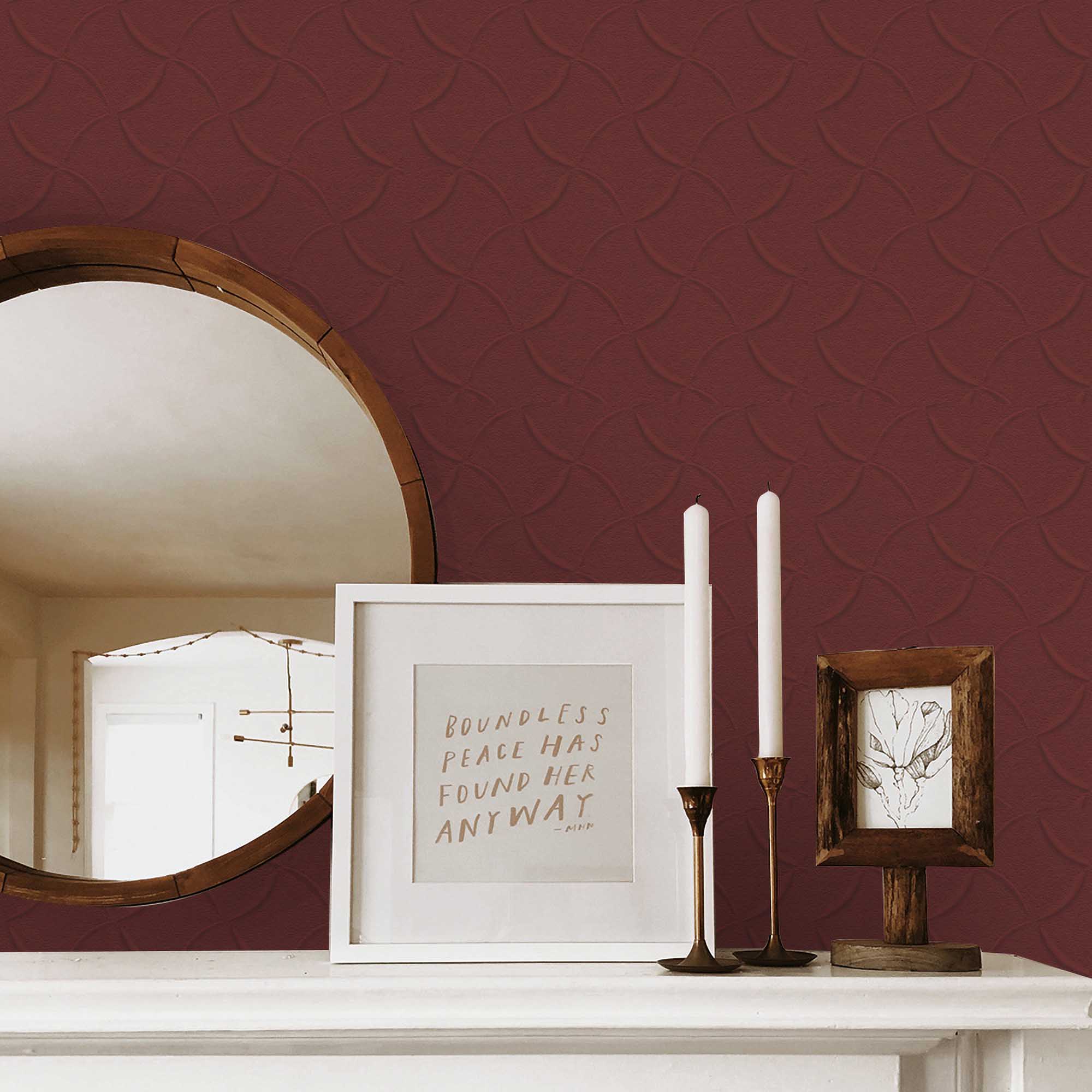 Textured Wallpaper Stone|Abstract in Red