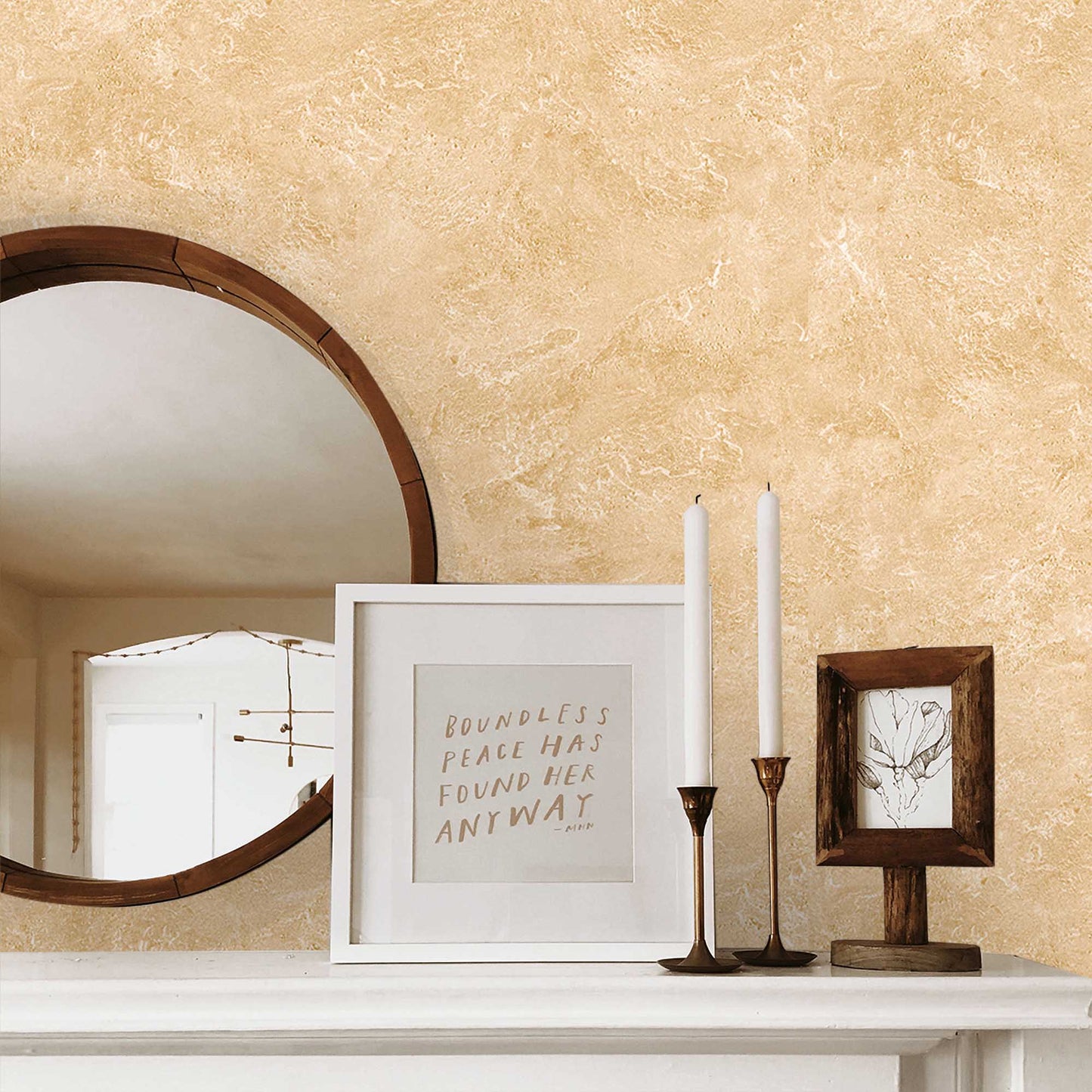 Textured Wallpaper Plastered|Grunge|Abstract in Peach|Sepia