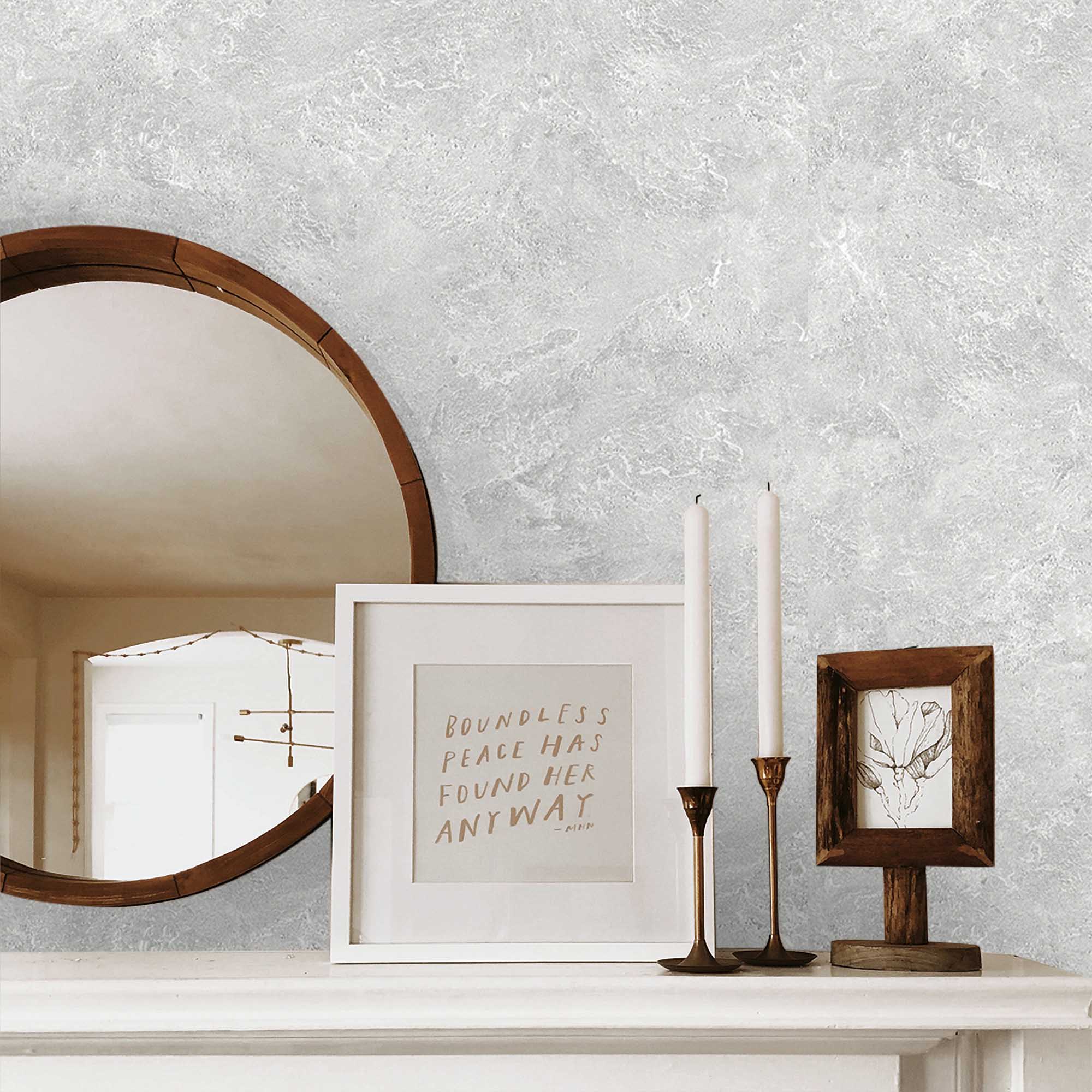 Textured Wallpaper Plastered|Grunge|Abstract in Grey