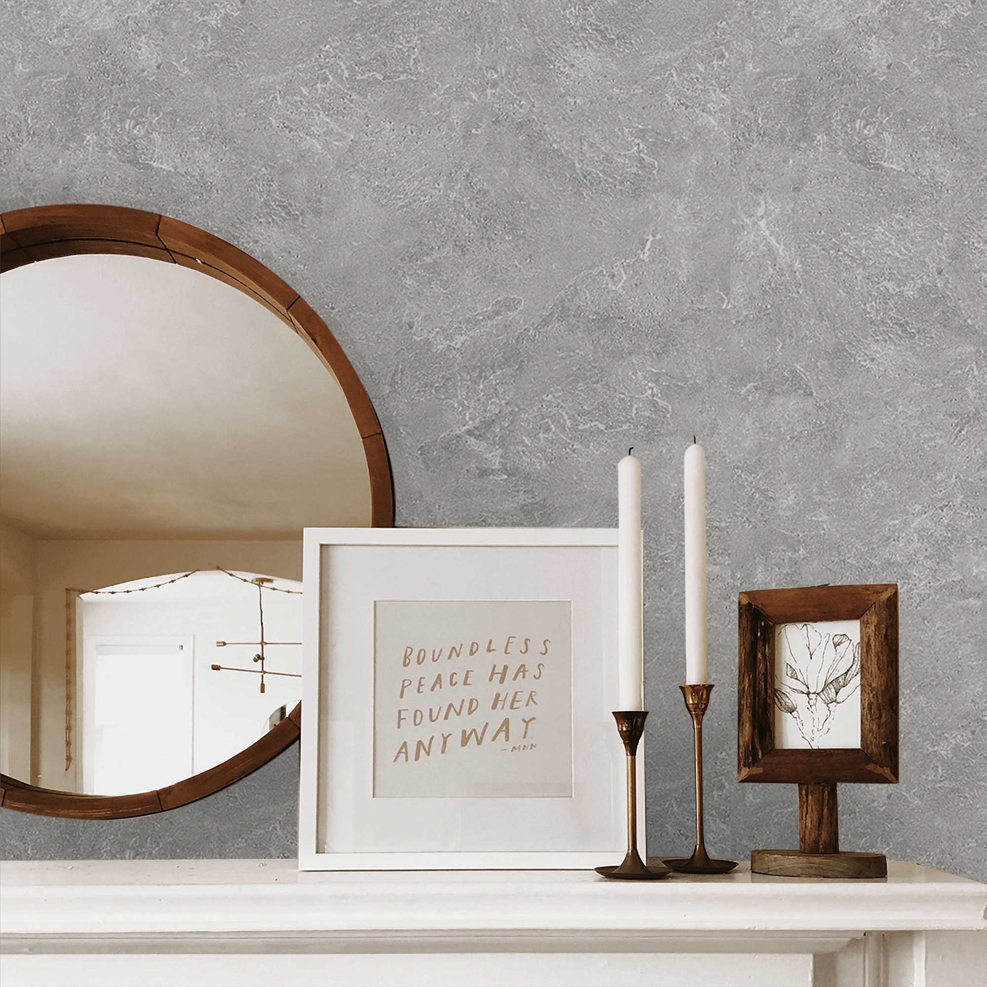 Textured Wallpaper Plastered|Grunge|Abstract in Dark Grey