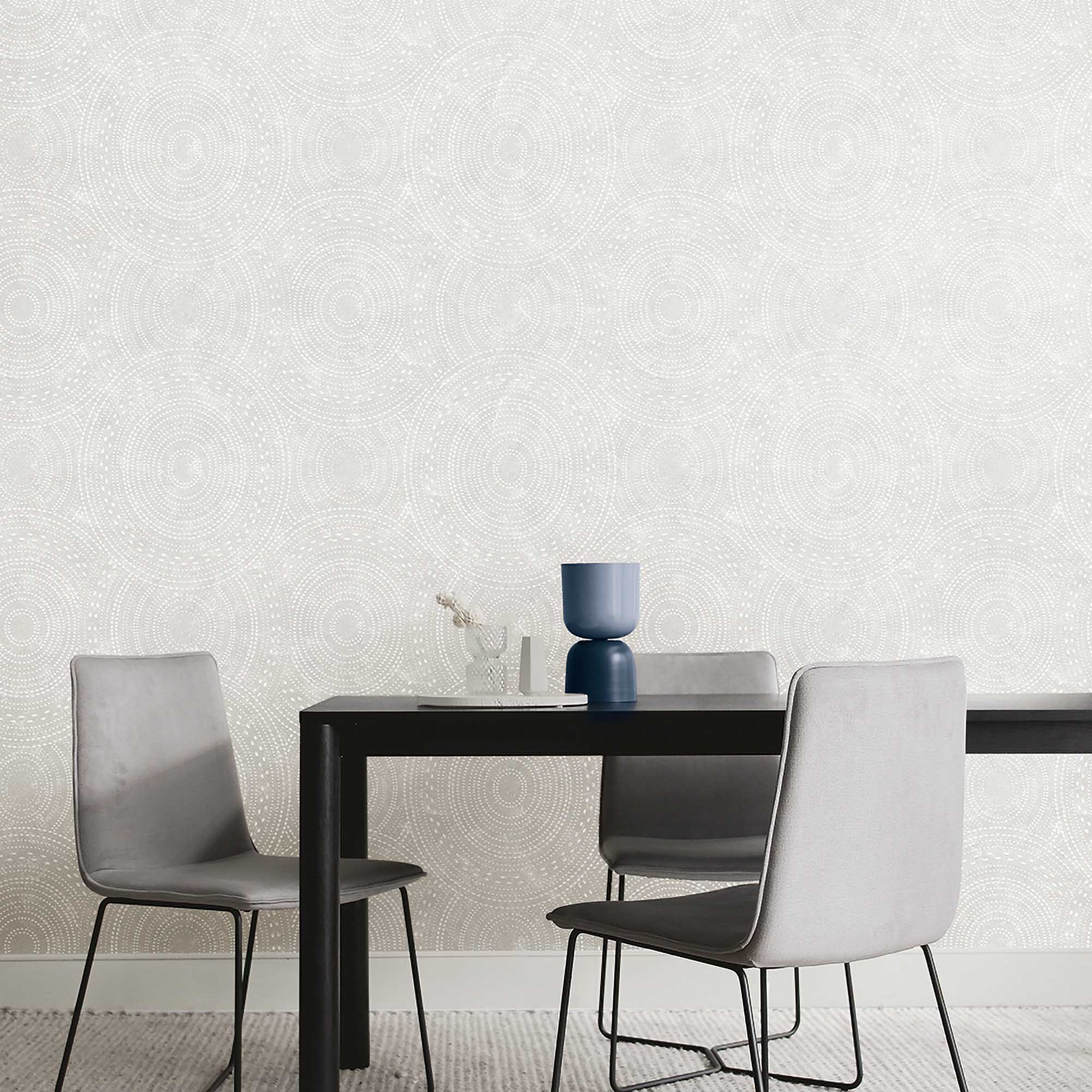 Textured Wallpaper Geometric|Fabric in Light Grey
