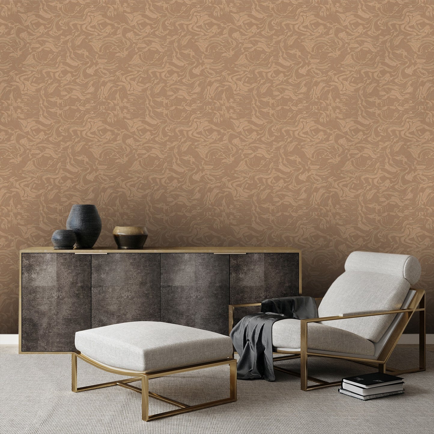 Textured Wallpaper Plastered|Grunge|Abstract in Brown