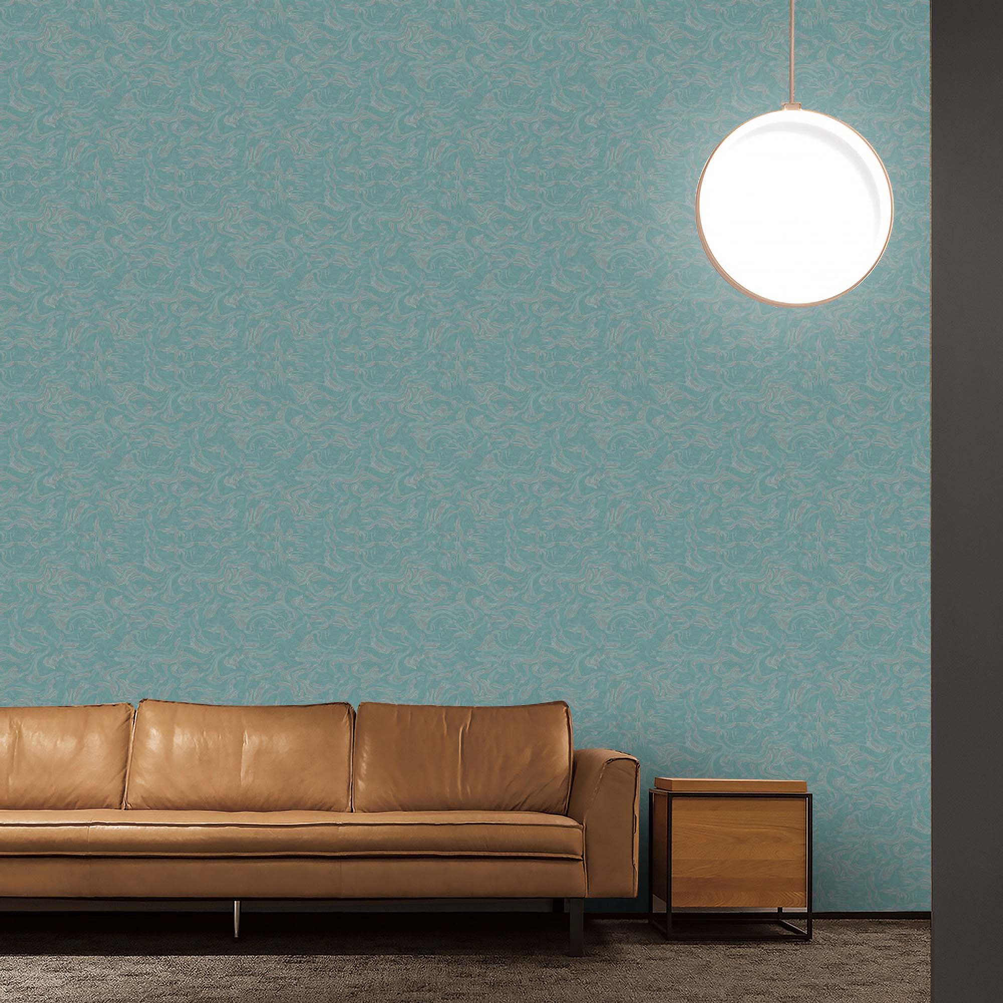 Textured Wallpaper Plastered|Grunge|Abstract in Teal