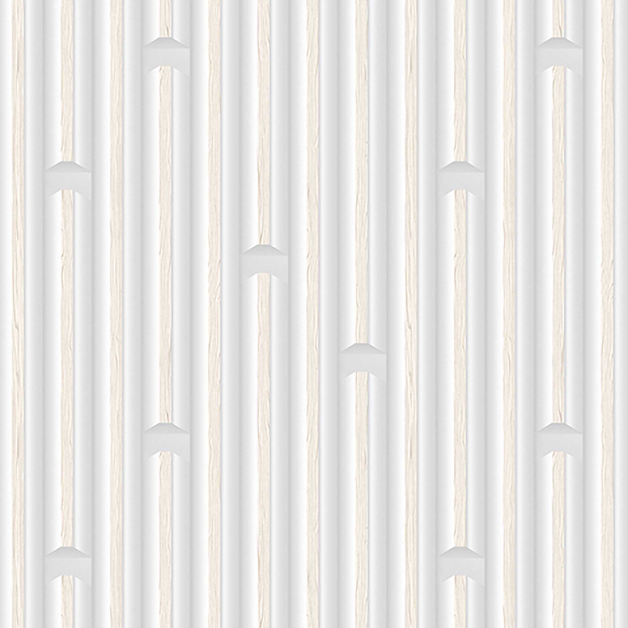 Textured Wallpaper Geometric|Wood in White