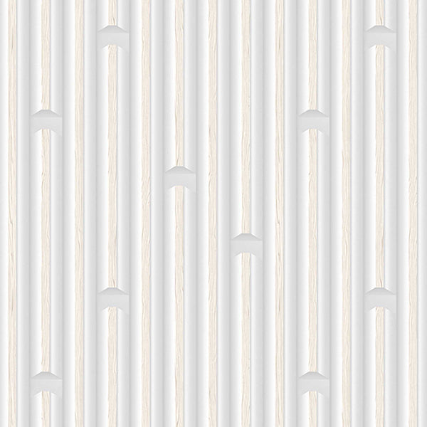 Textured Wallpaper Geometric|Wood in White