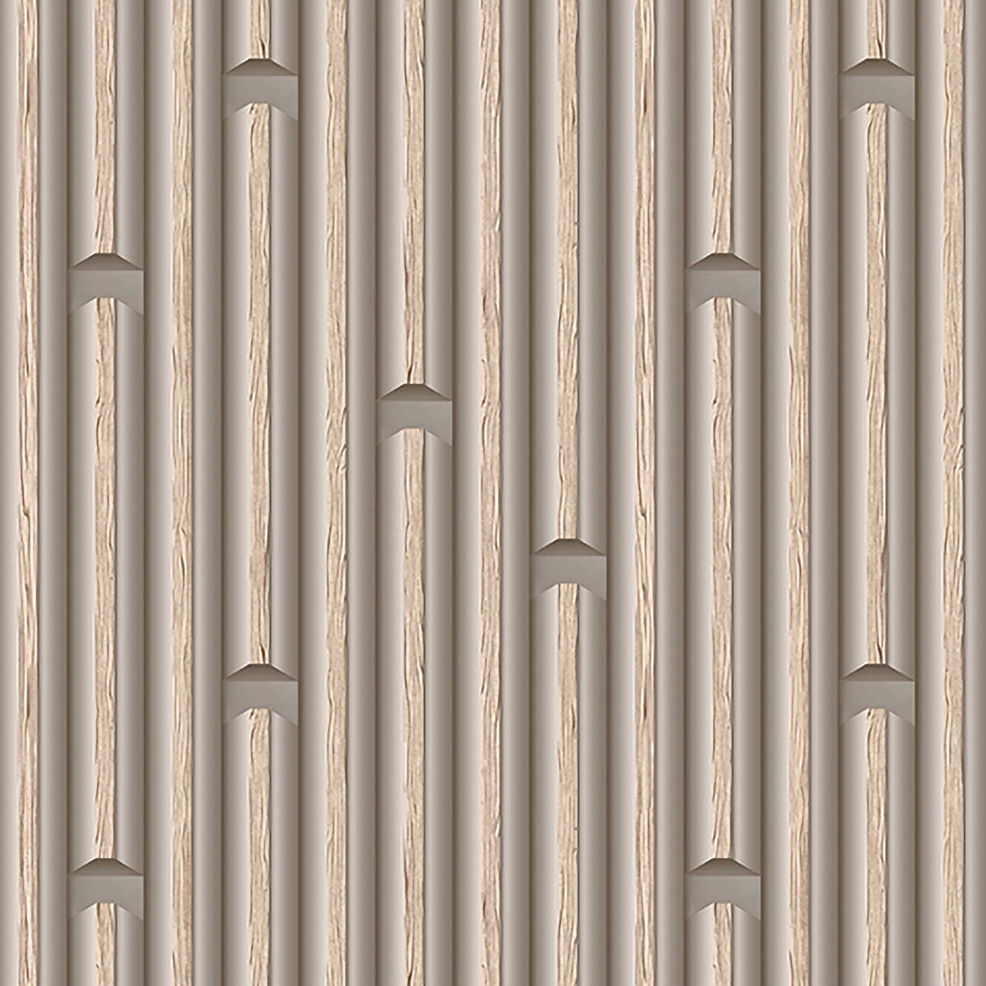 Textured Wallpaper Geometric|Wood in Brown