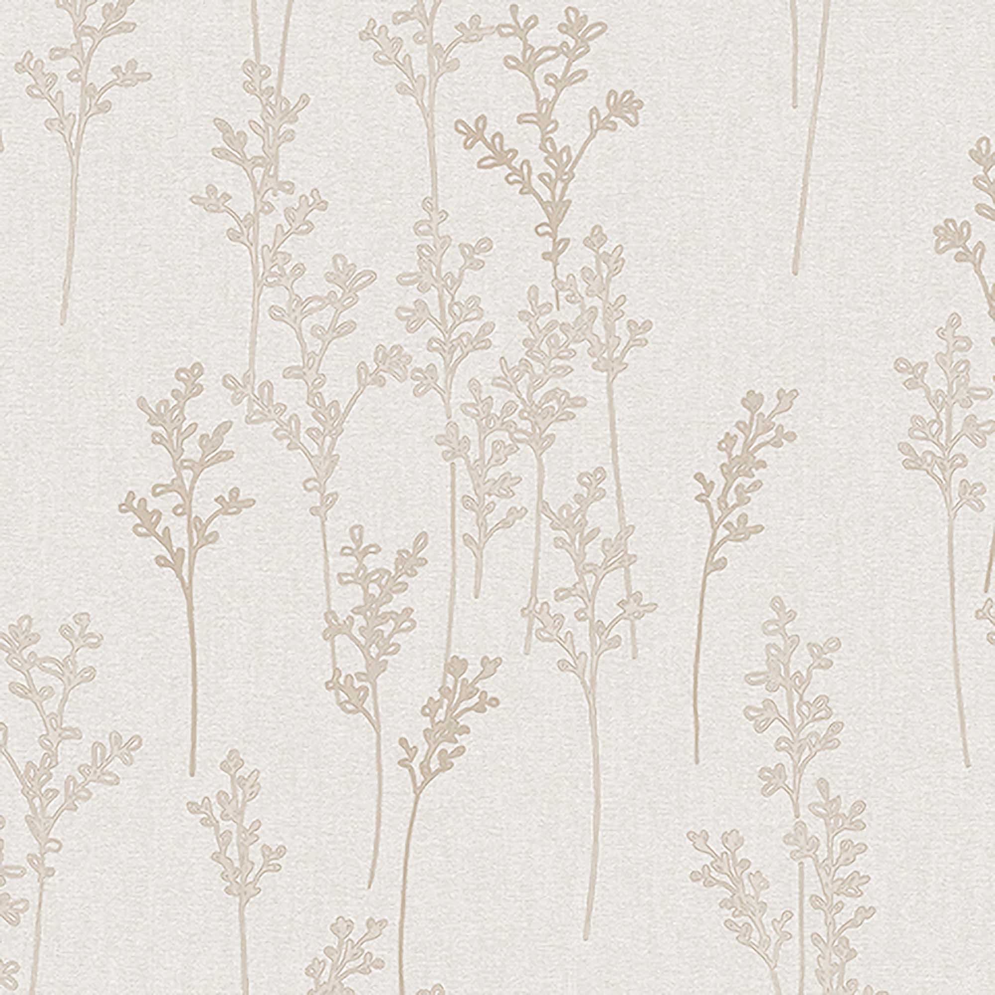 Textured Wallpaper Floral in Cream