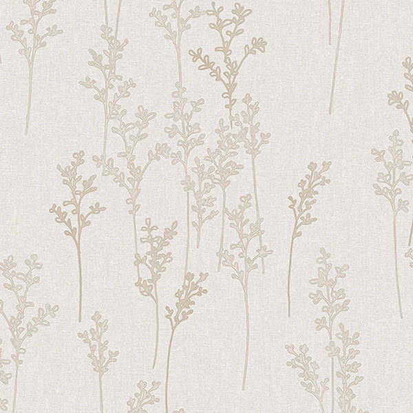 Textured Wallpaper Floral in Cream