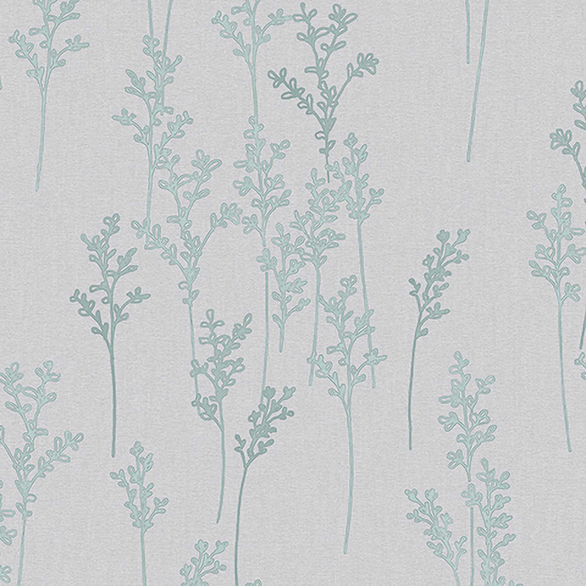 Textured Wallpaper Floral in Grey|Green