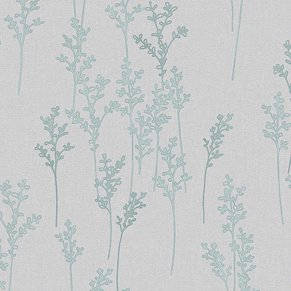 Textured Wallpaper Floral in Grey|Green