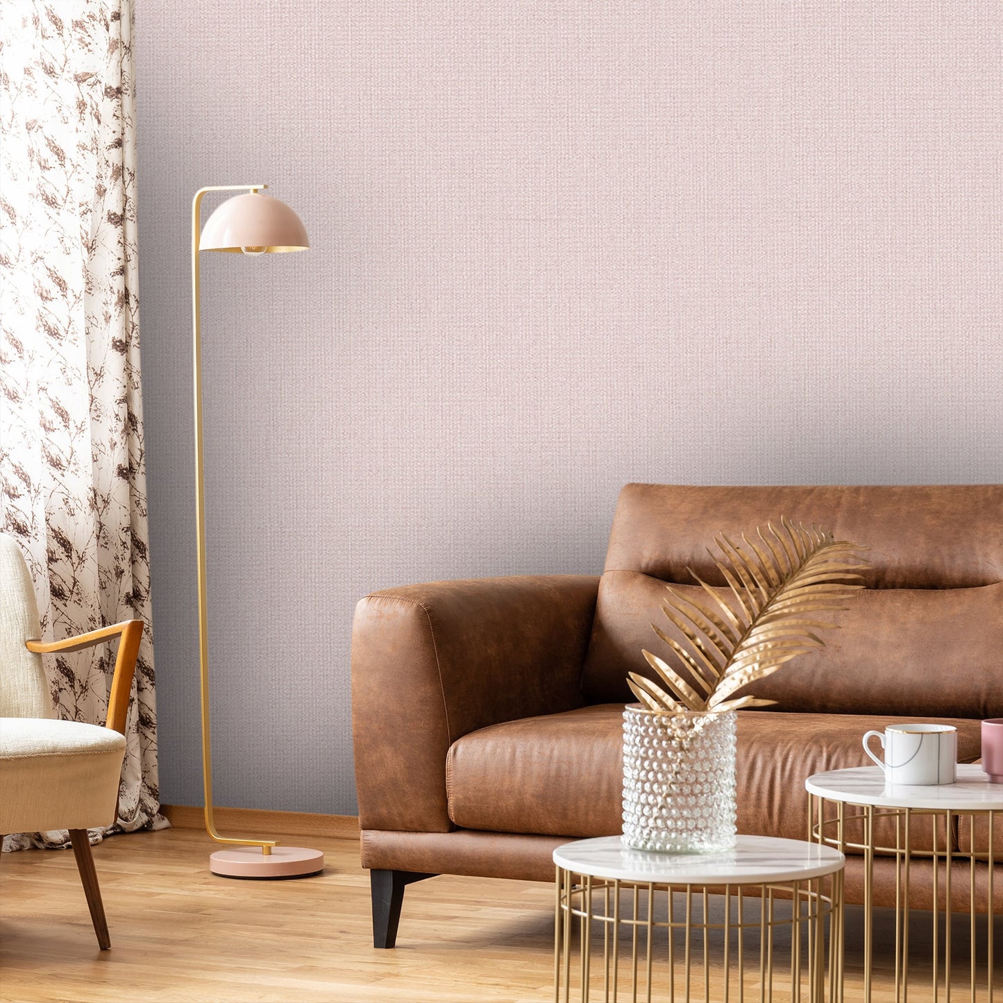 Textured Wallpaper Fabric in Pink
