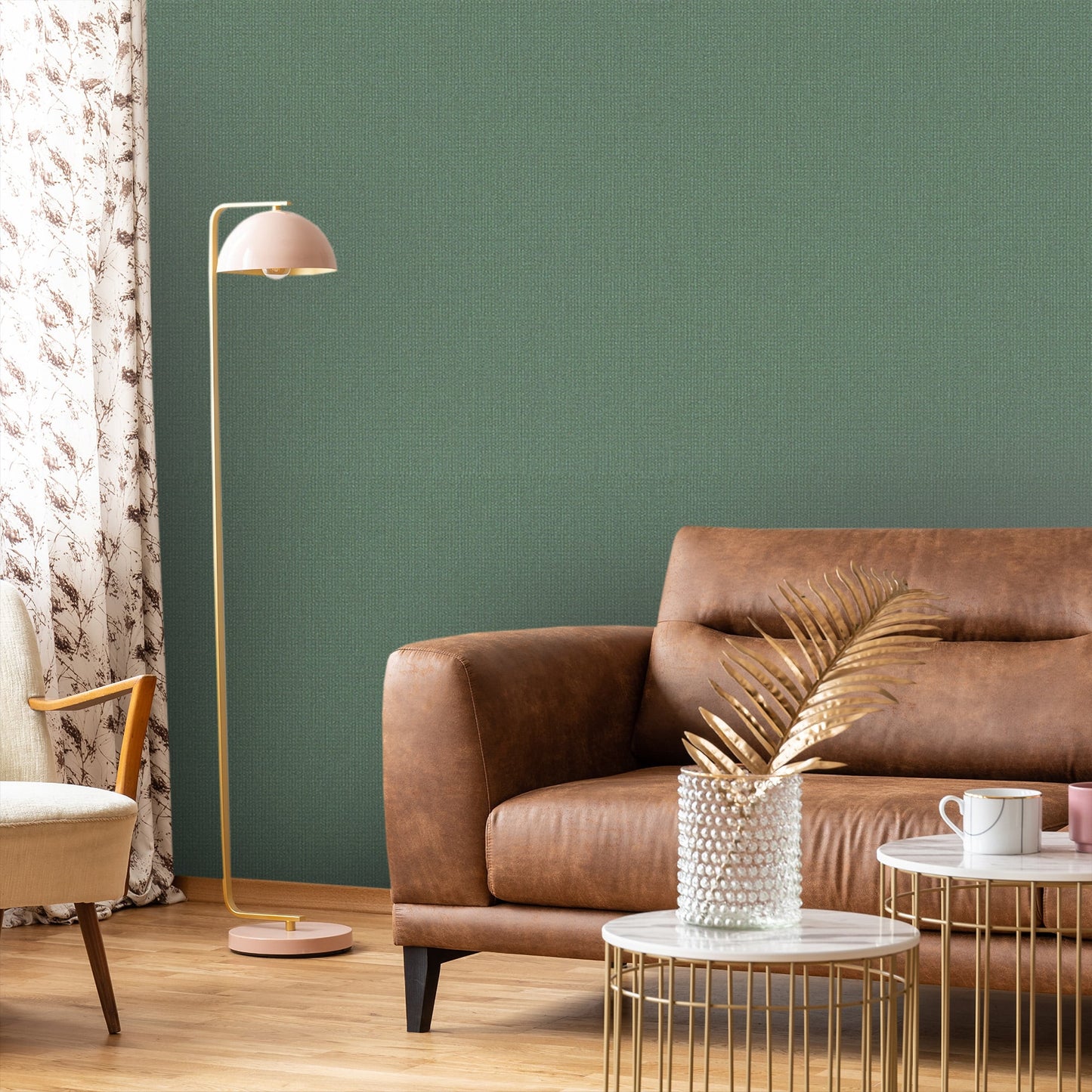 Textured Wallpaper Fabric in Sage|Green