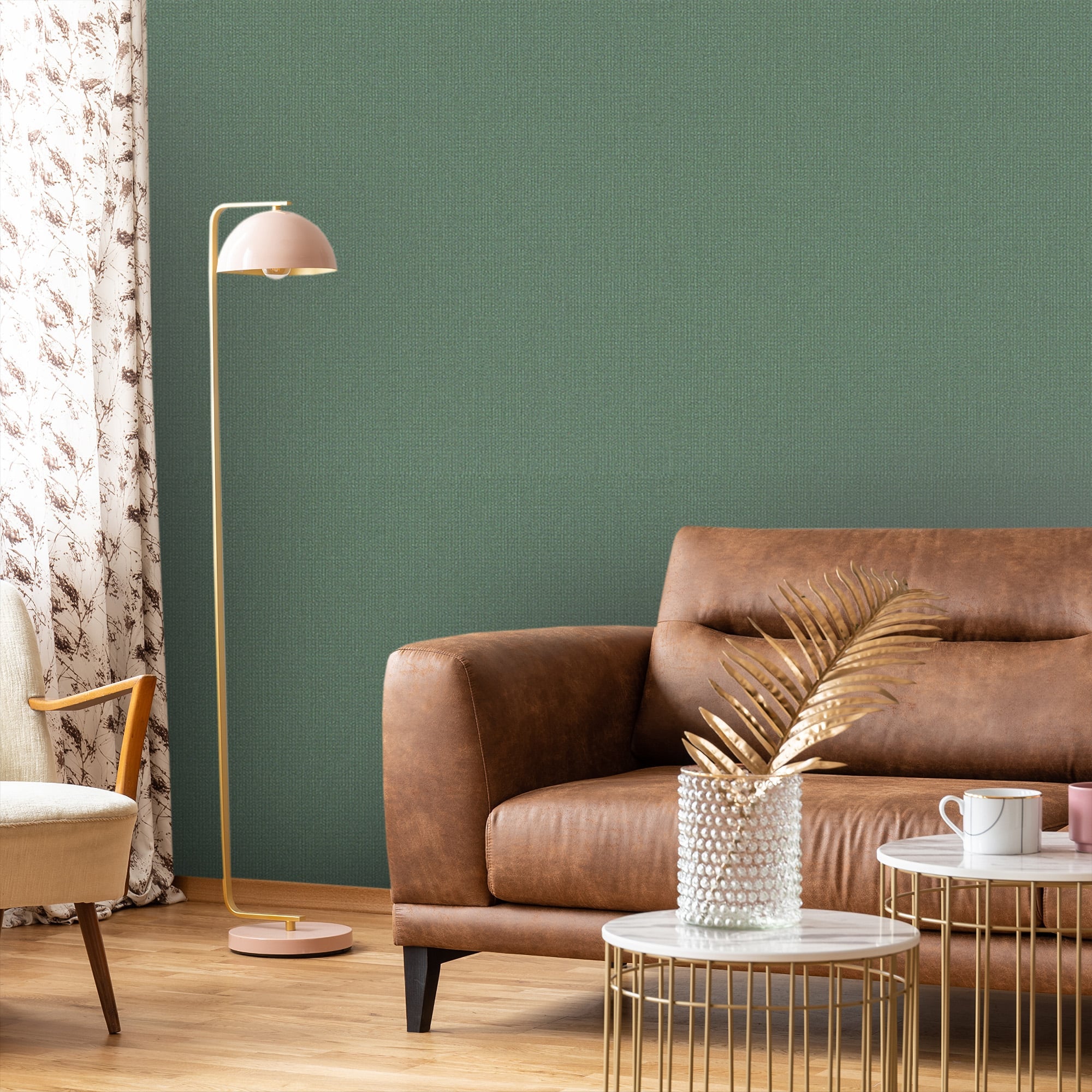 Textured Wallpaper Fabric in Sage|Green
