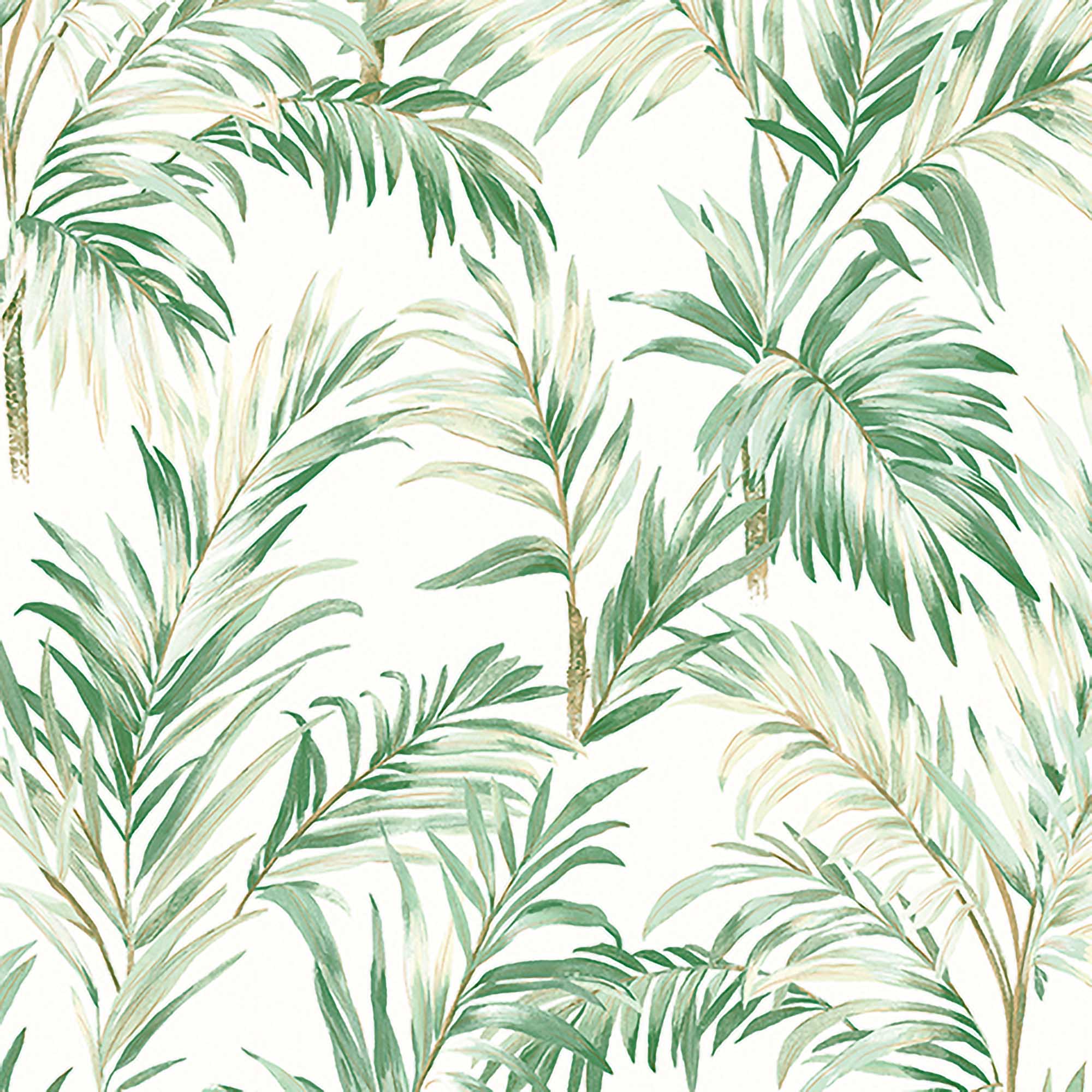 Textured Wallpaper Floral in White|Green