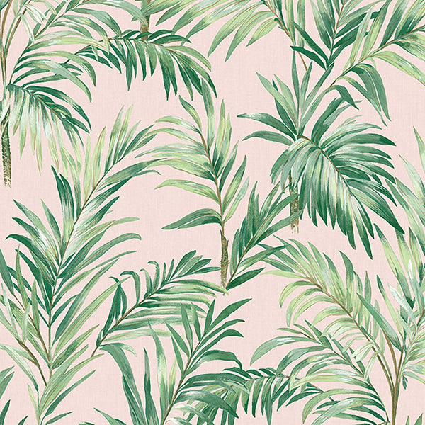 Textured Wallpaper Floral in Pink|Green