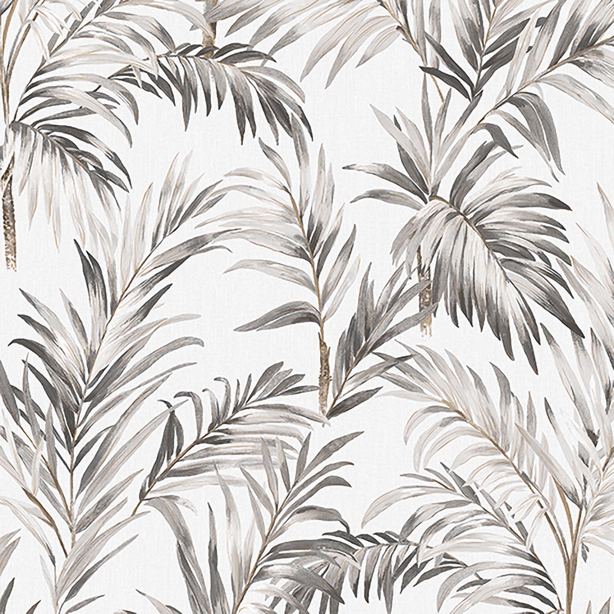 Textured Wallpaper Floral in Grey|White