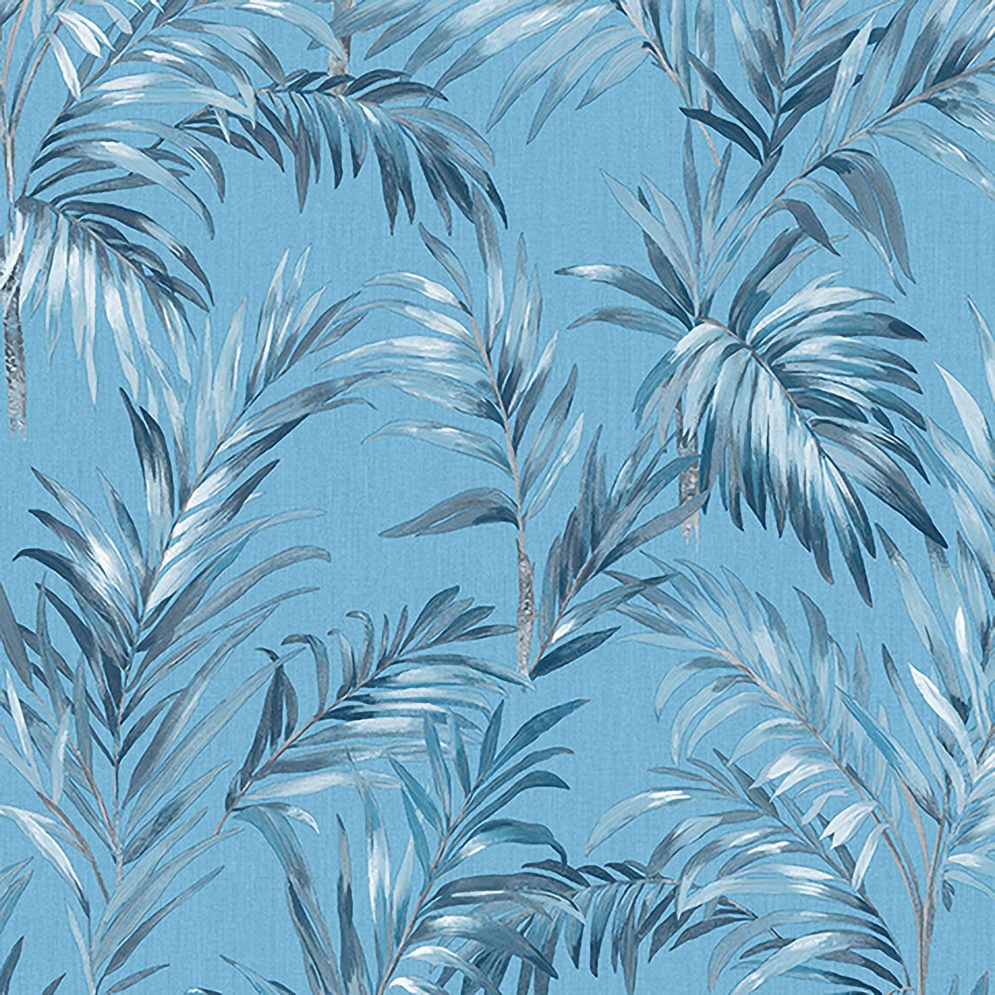 Textured Wallpaper Floral in Blue