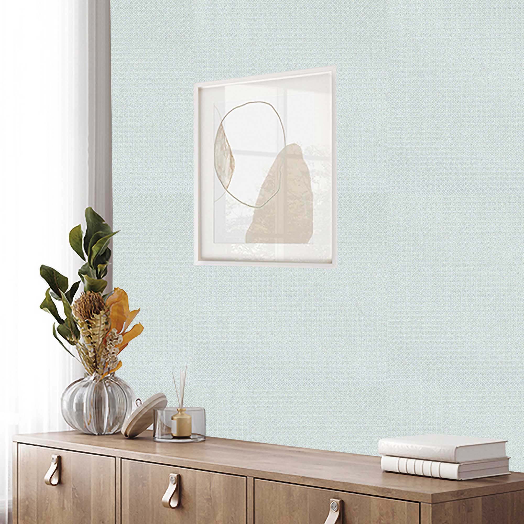 Textured Wallpaper Fabric|Geometric in Mint|Green