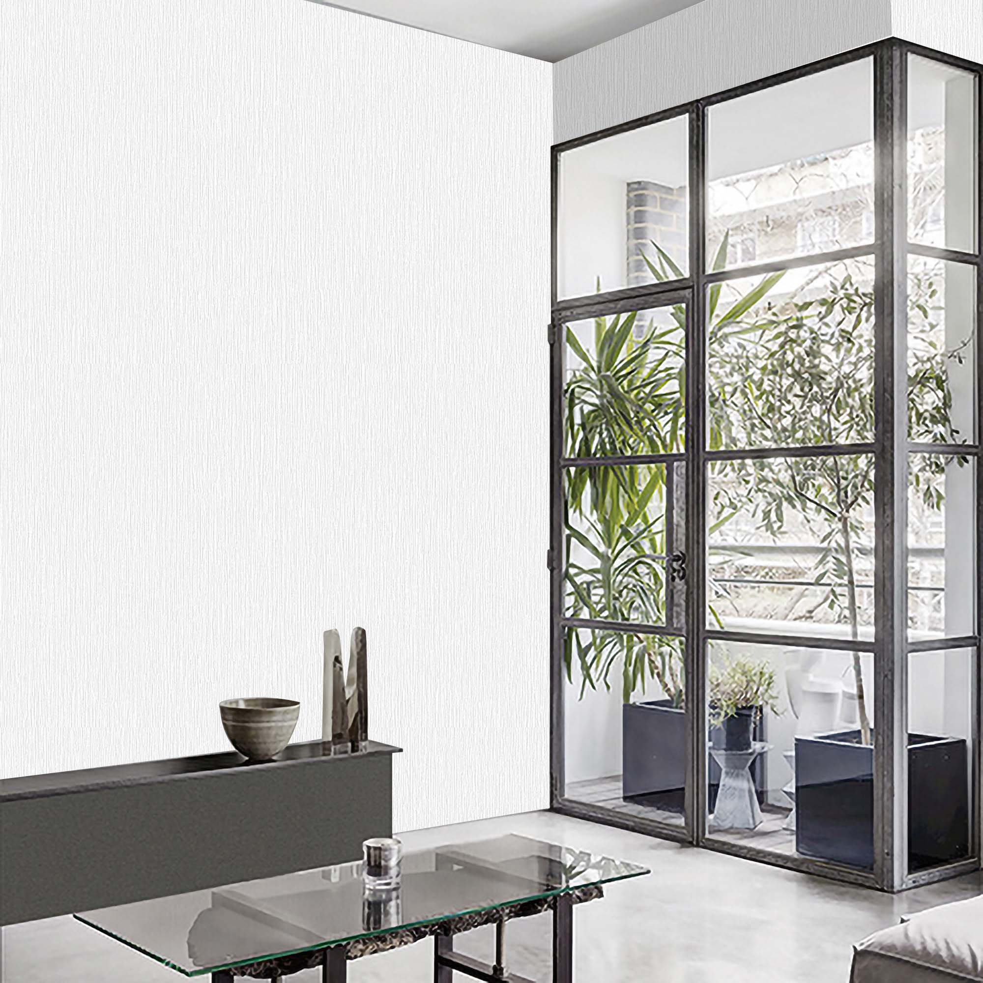 Textured Wallpaper Fabric in White