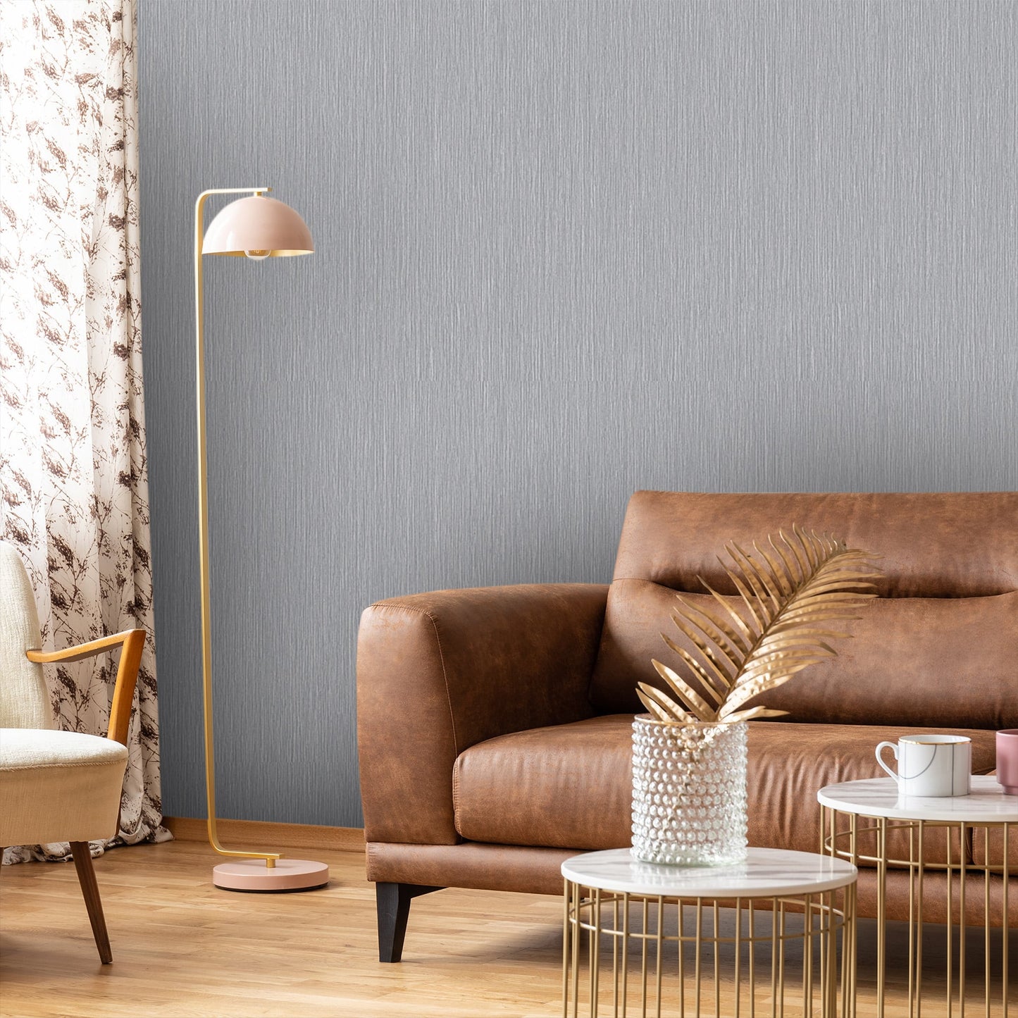 Textured Wallpaper Fabric in Grey