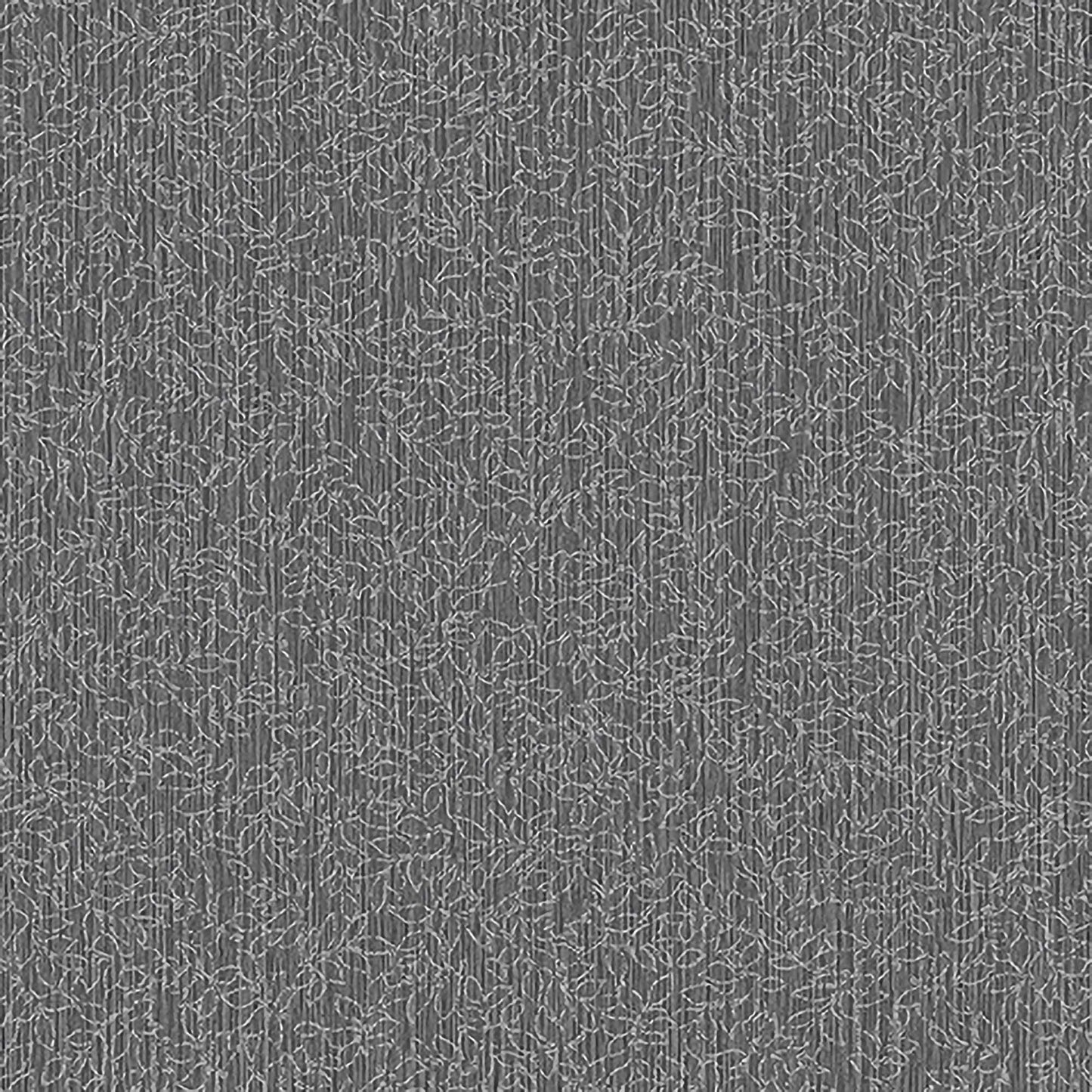 Textured Wallpaper Fabric|Floral in Black|Silver