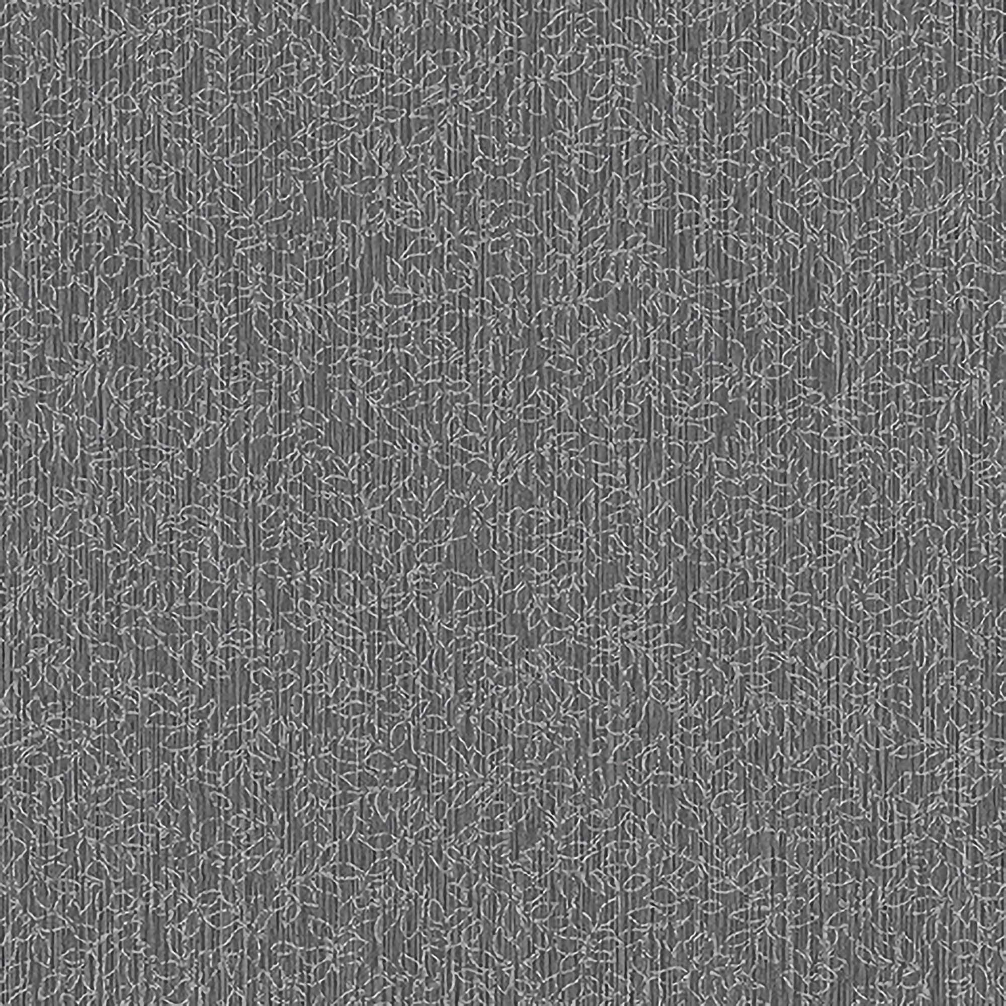 Textured Wallpaper Fabric|Floral in Black|Silver