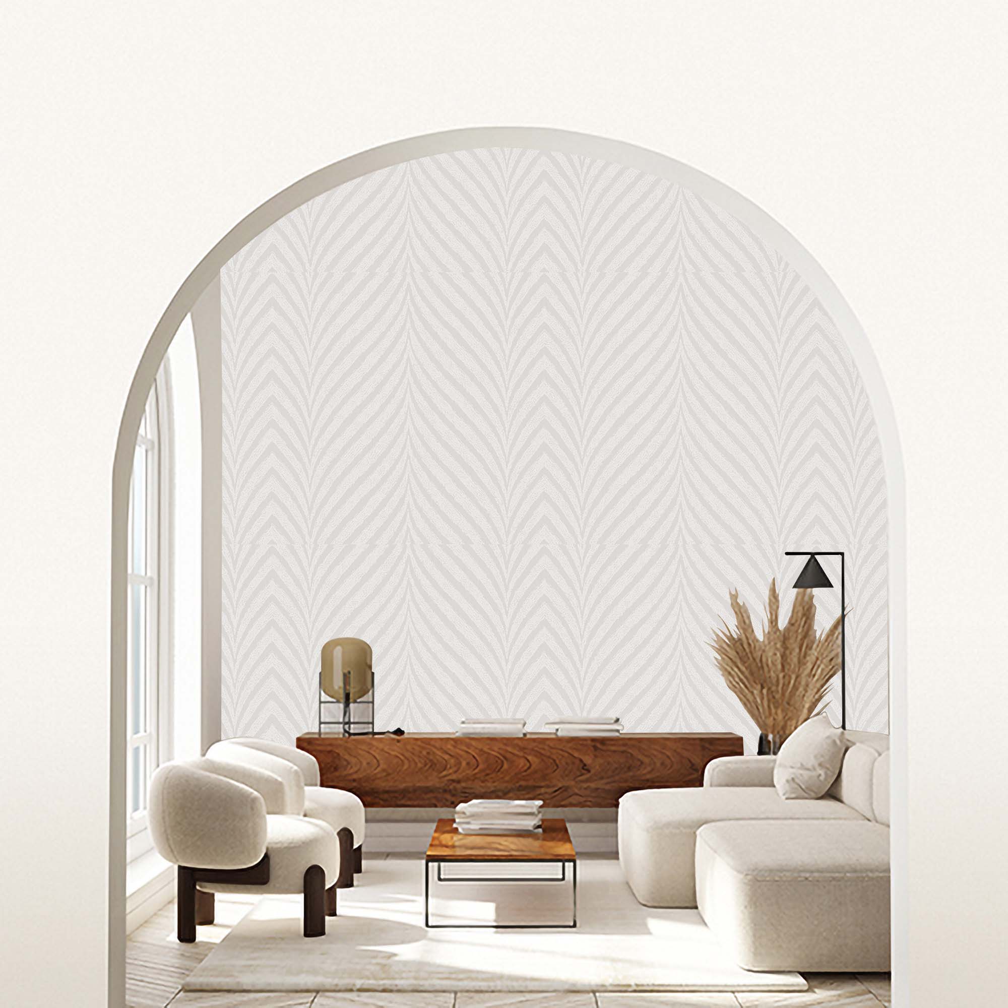 Textured Wallpaper Chevron in Light Grey