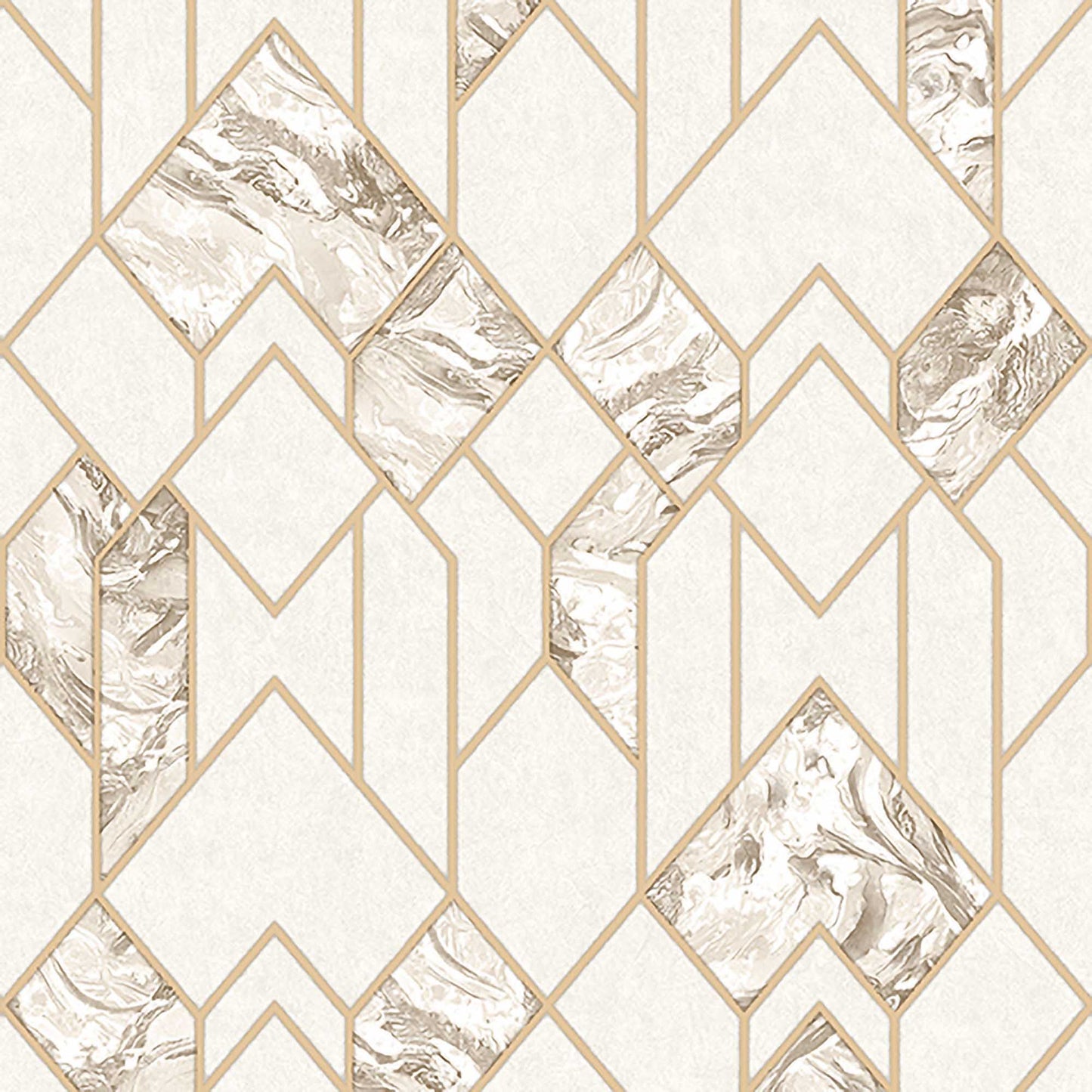 Textured Wallpaper Trellis in Gold|Beige