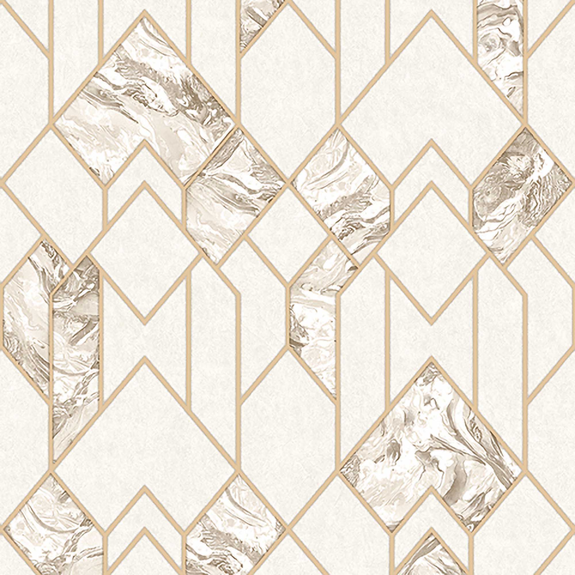 Textured Wallpaper Trellis in Gold|Beige
