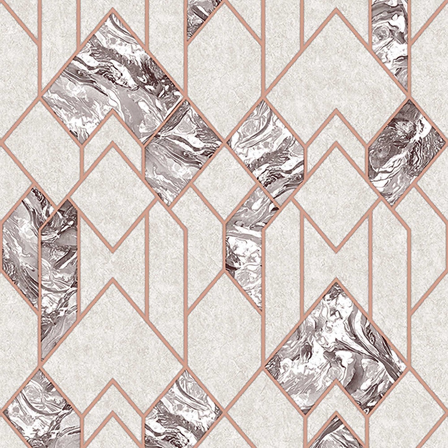 Textured Wallpaper Trellis in Grey|Rose Gold