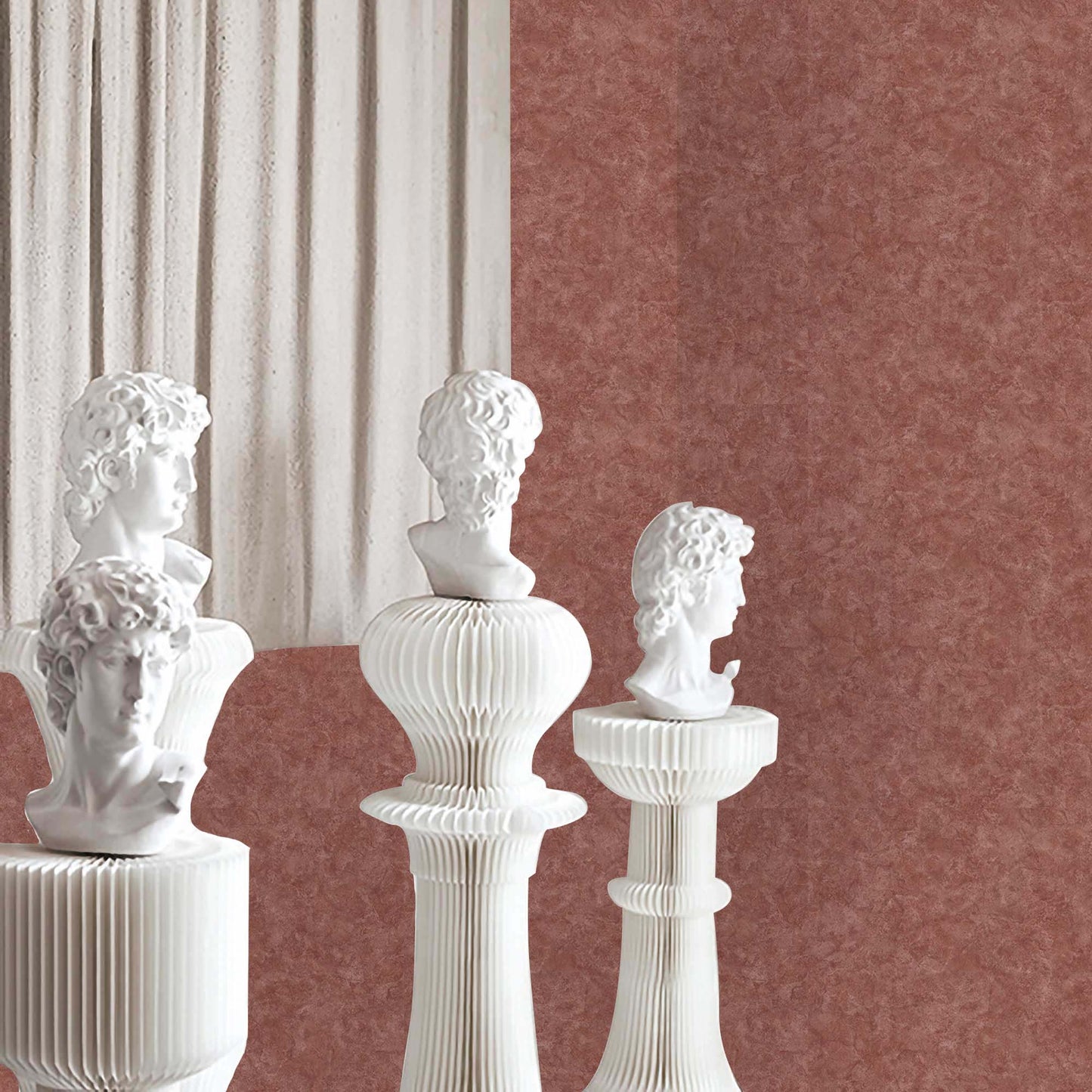 Textured Wallpaper Abstract|Plastered|Grunge in Maroon|Red