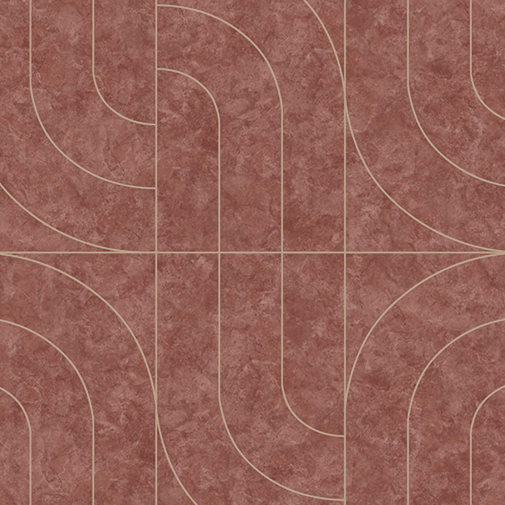 Textured Wallpaper Abstract|Plastered|Grunge|Geometric in Maroon|Red|Gold