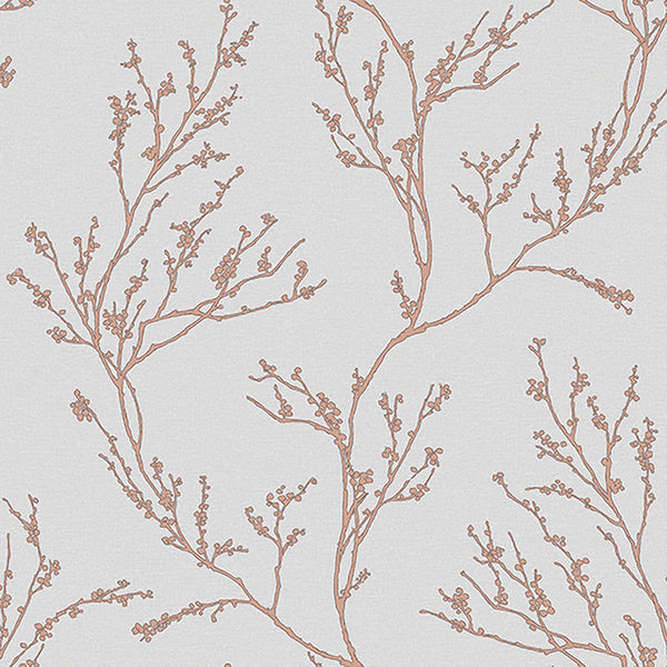 Textured Wallpaper Floral in Grey|Gold