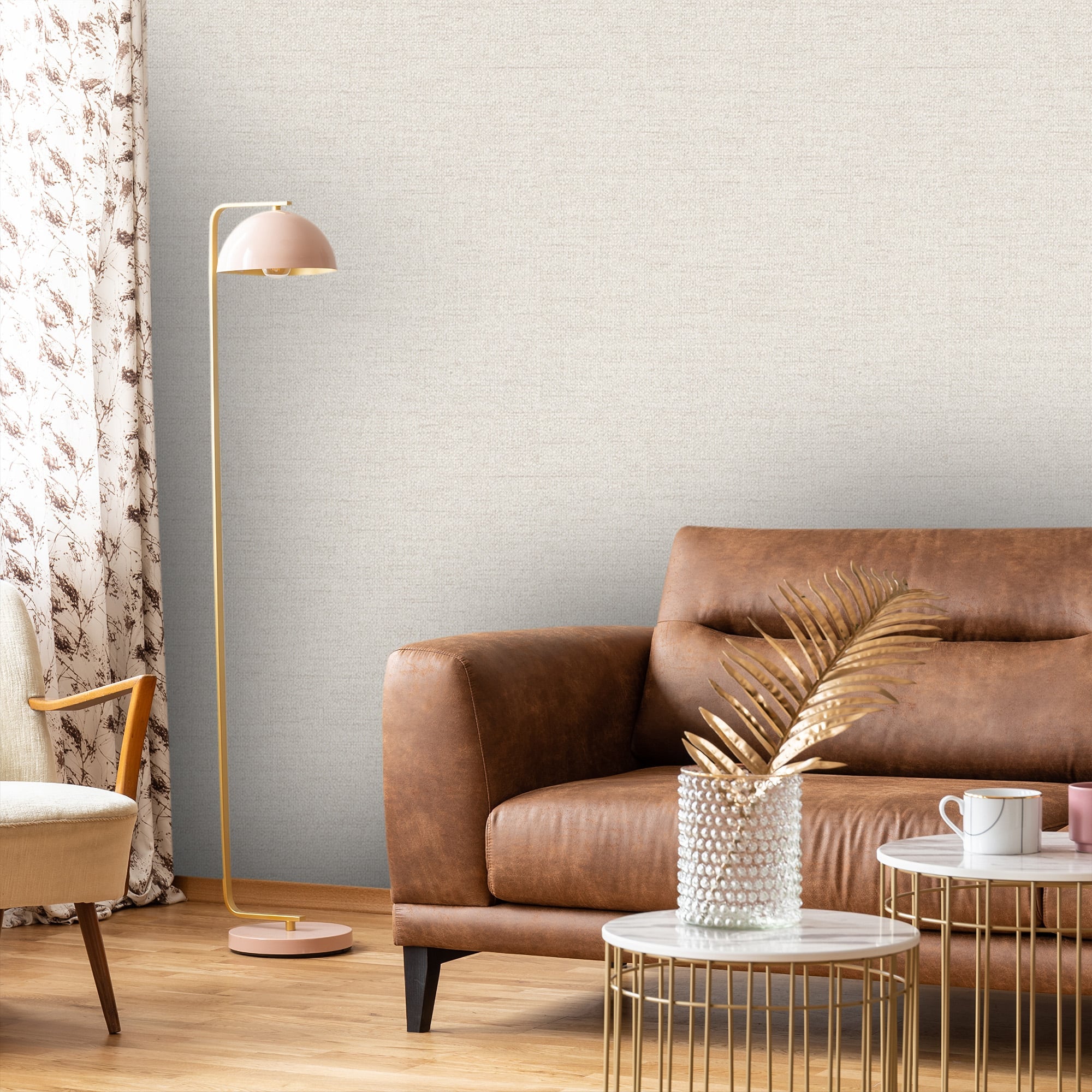 Textured Wallpaper Fabric in Beige