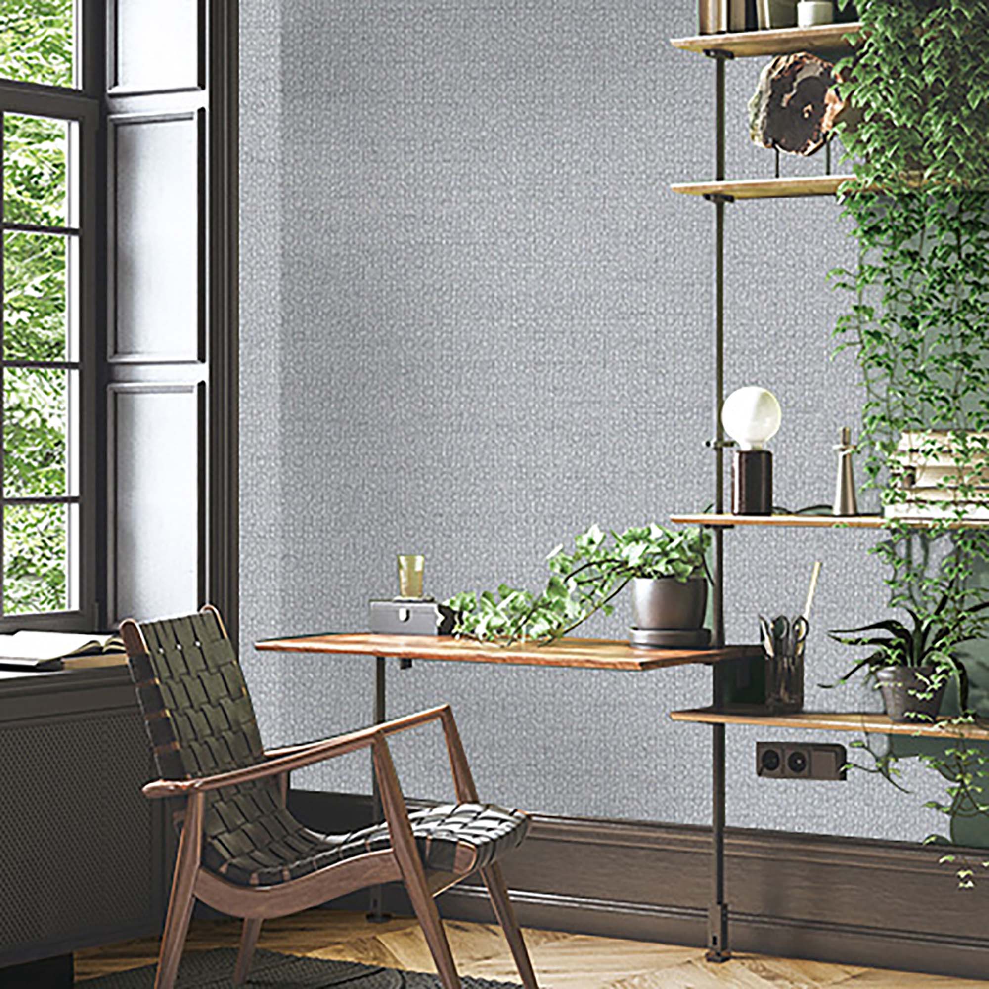 Textured Wallpaper Fabric in Grey