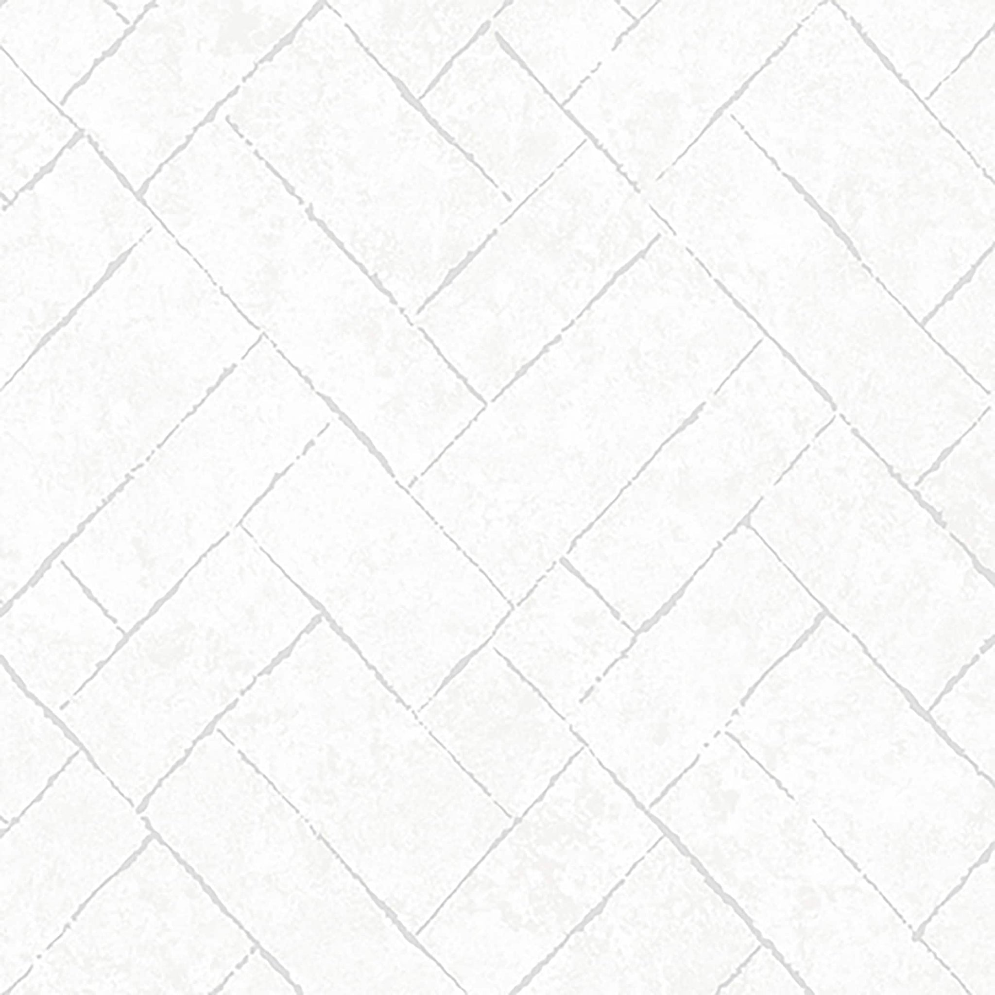 Textured Wallpaper Herringbone|Distressed|Plastered|Grunge in White|Silver