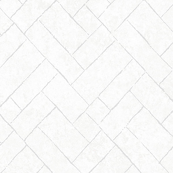 Textured Wallpaper Herringbone|Distressed|Plastered|Grunge in White|Silver