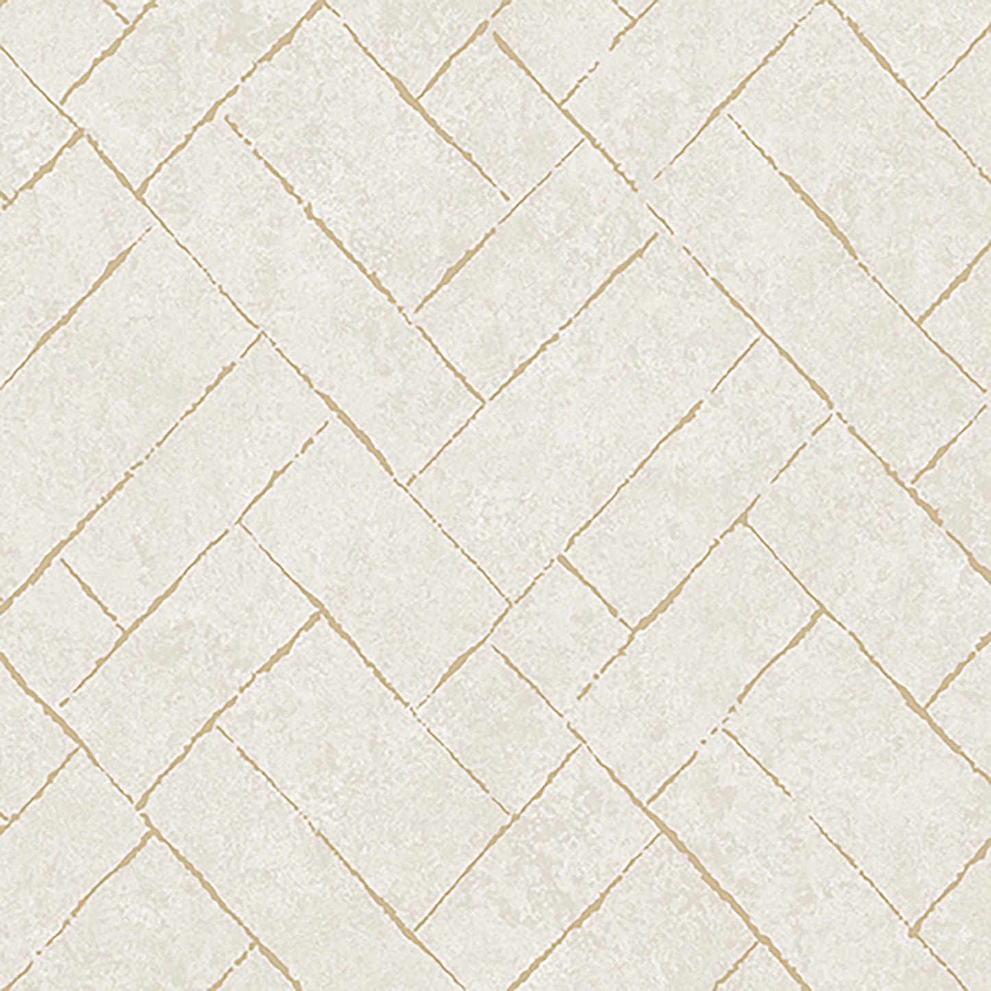 Textured Wallpaper Herringbone|Distressed|Plastered|Grunge in Cream|Gold