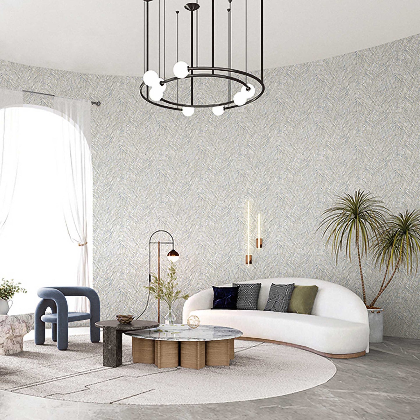 Textured Wallpaper Abstract|Plastered|Grunge in Blue|Gold