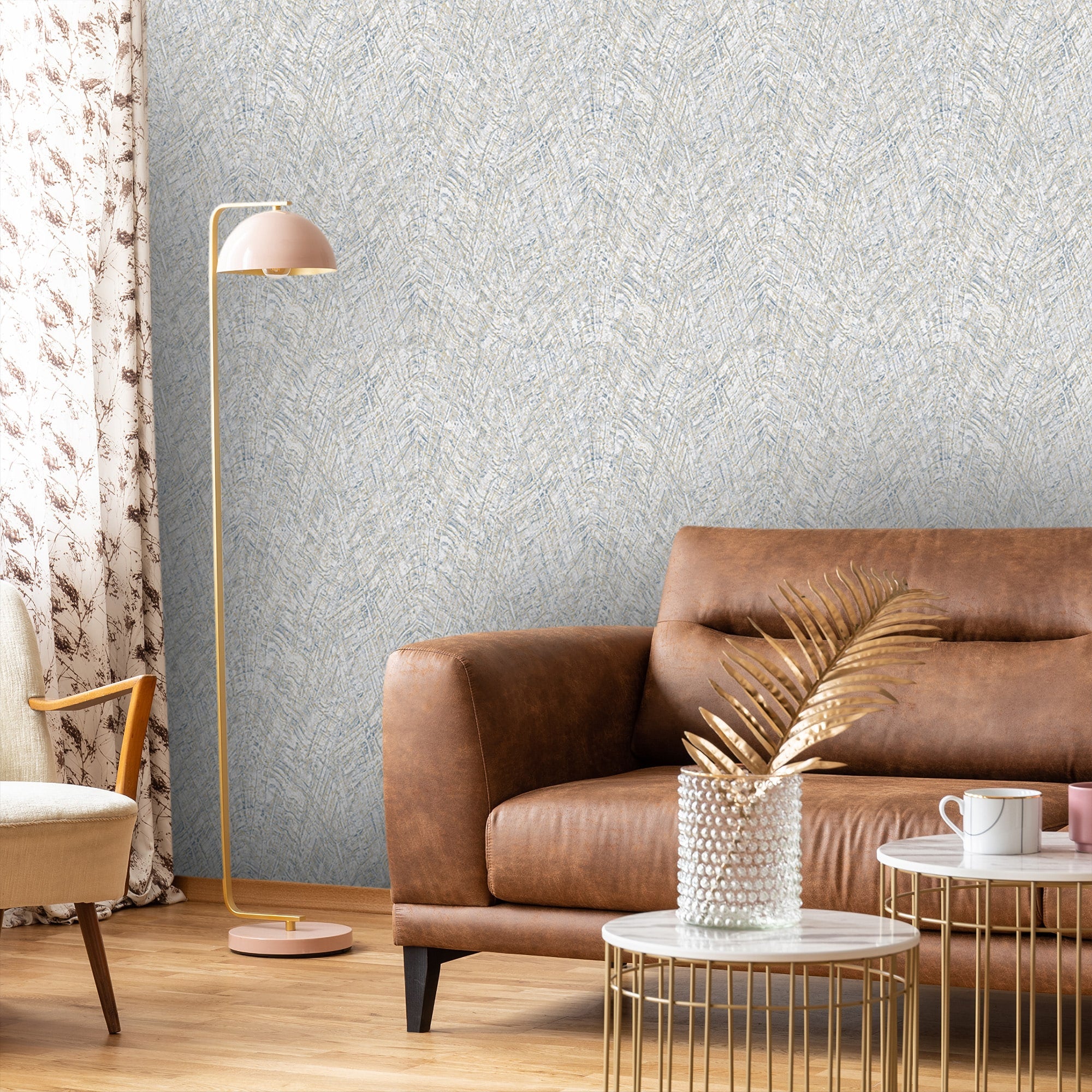 Textured Wallpaper Abstract|Plastered|Grunge in Blue|Gold