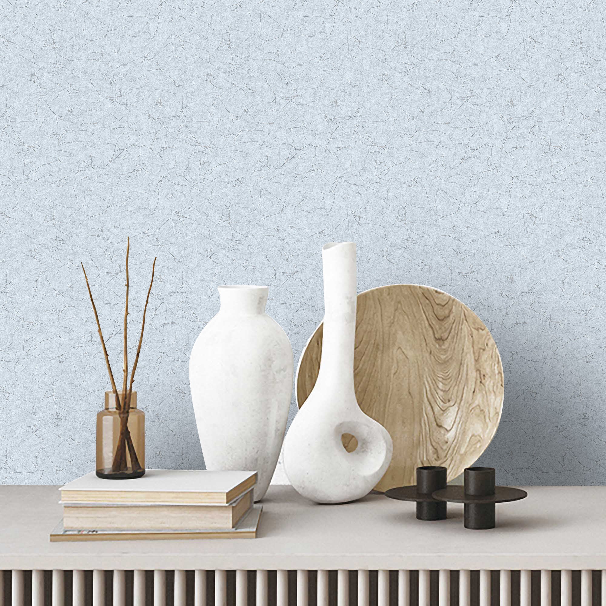 Textured Wallpaper Abstract|Plastered|Distressed in Light Blue